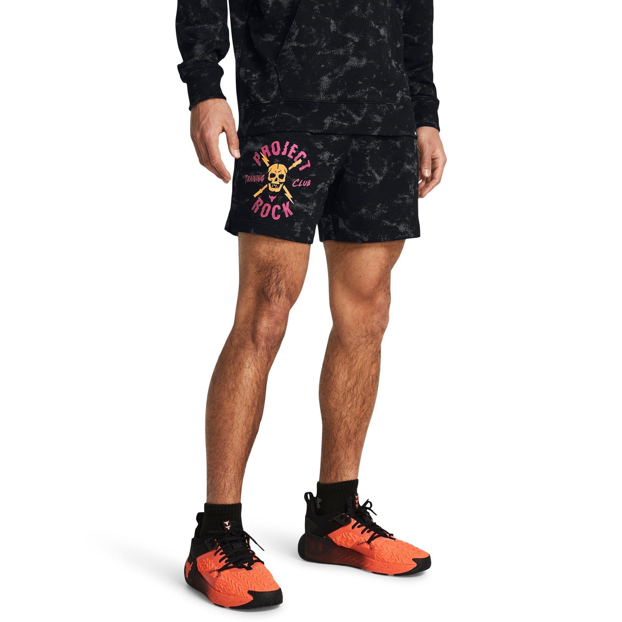 Black - Under Armour - All Over Print Fleece Jogger Shorts - 2