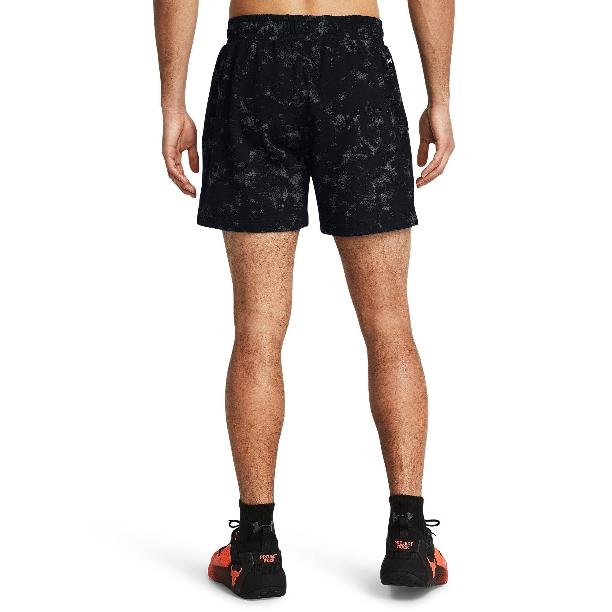 Black - Under Armour - All Over Print Fleece Jogger Shorts - 3