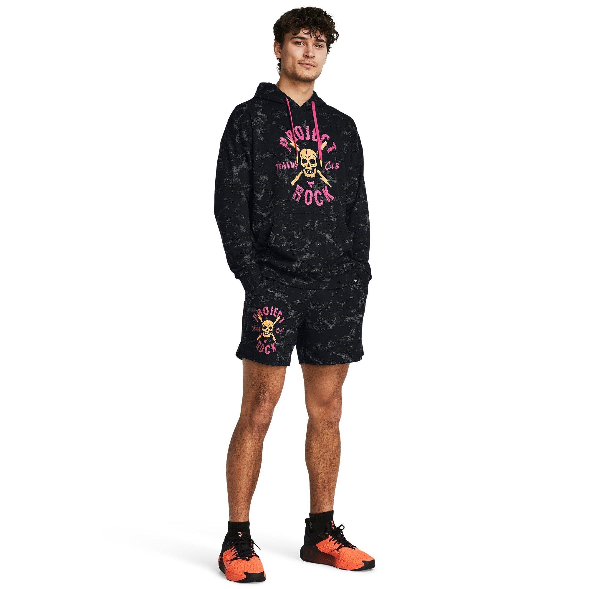 Black - Under Armour - All Over Print Fleece Jogger Shorts - 4