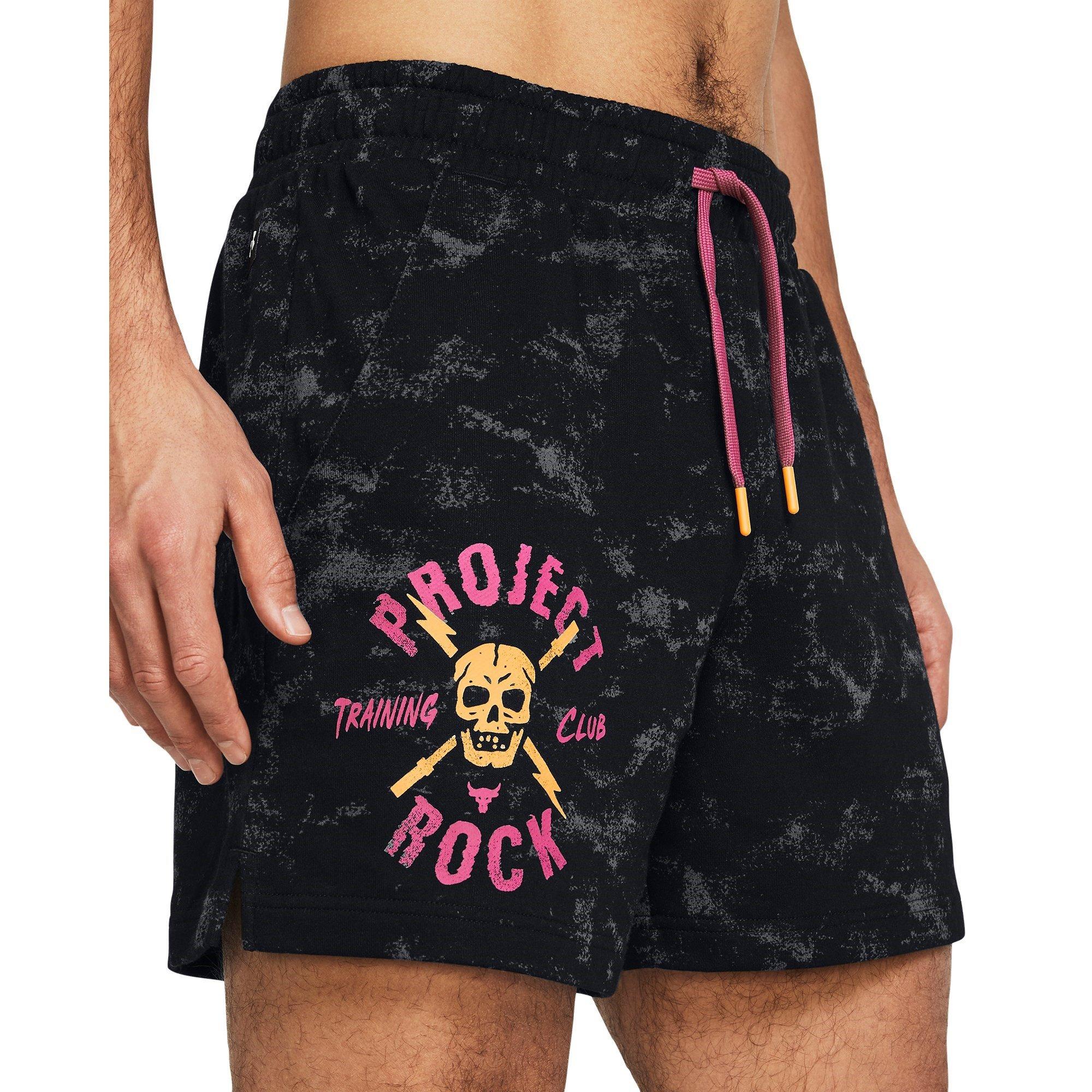 Black - Under Armour - All Over Print Fleece Jogger Shorts - 5