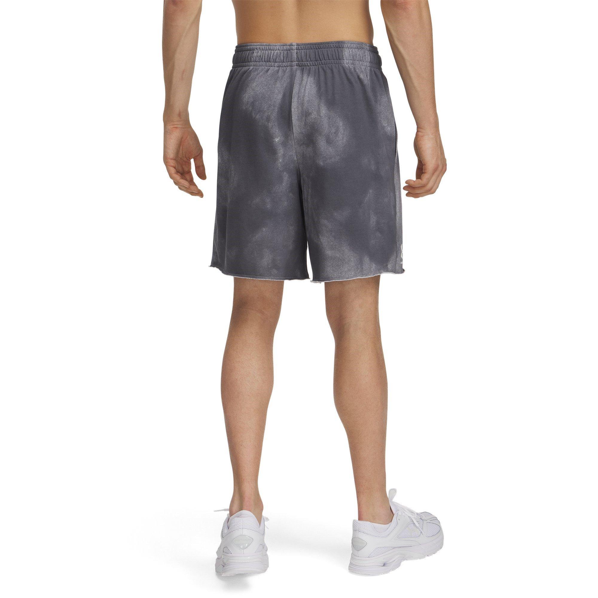 Gray - Under Armour - Rival Terry All Over Print Fleece Jogger Shorts - 2