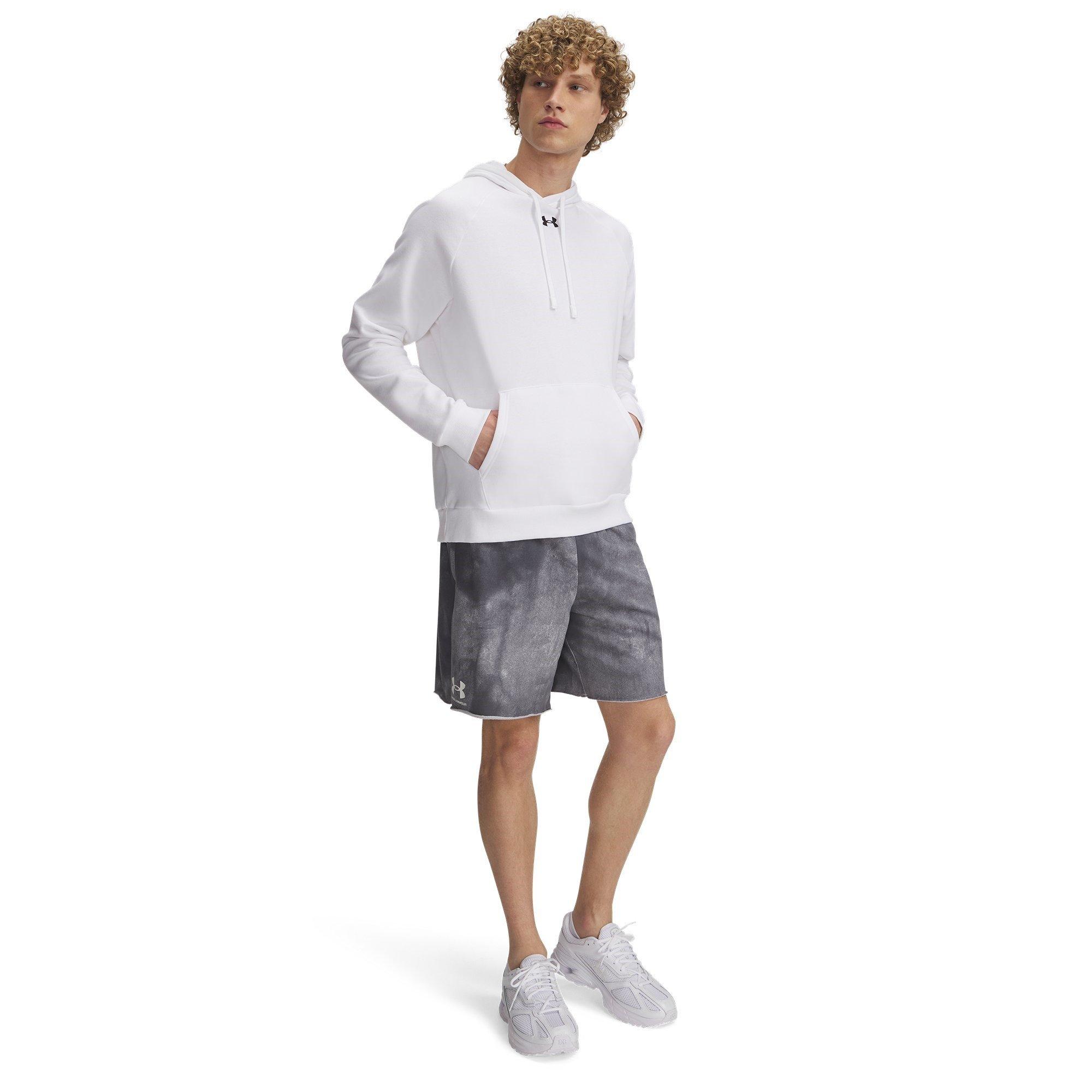 Gray - Under Armour - Rival Terry All Over Print Fleece Jogger Shorts - 4