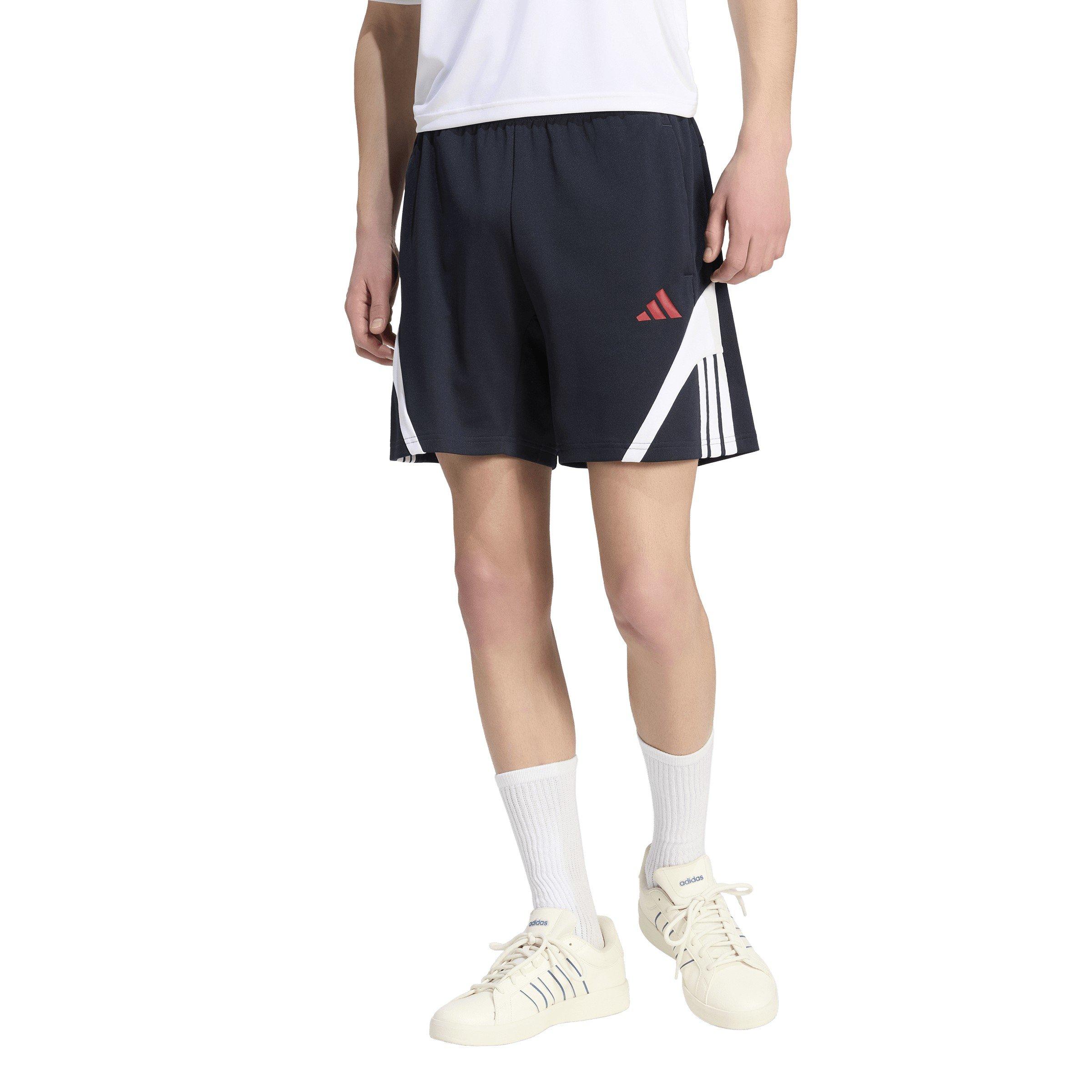 Navy/Red - adidas - Men's Fleece Jogger Shorts - 2