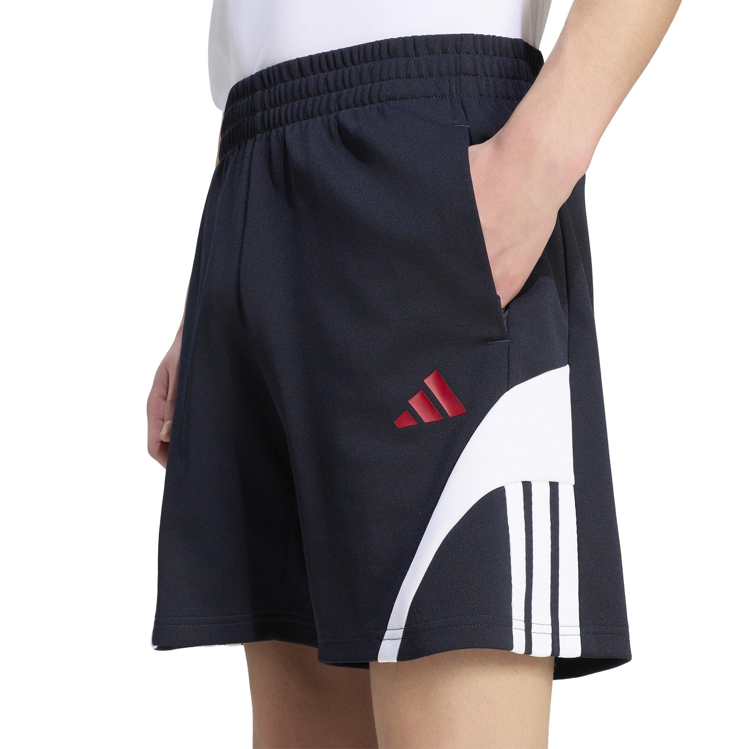 Navy/Red - adidas - Men's Fleece Jogger Shorts - 4