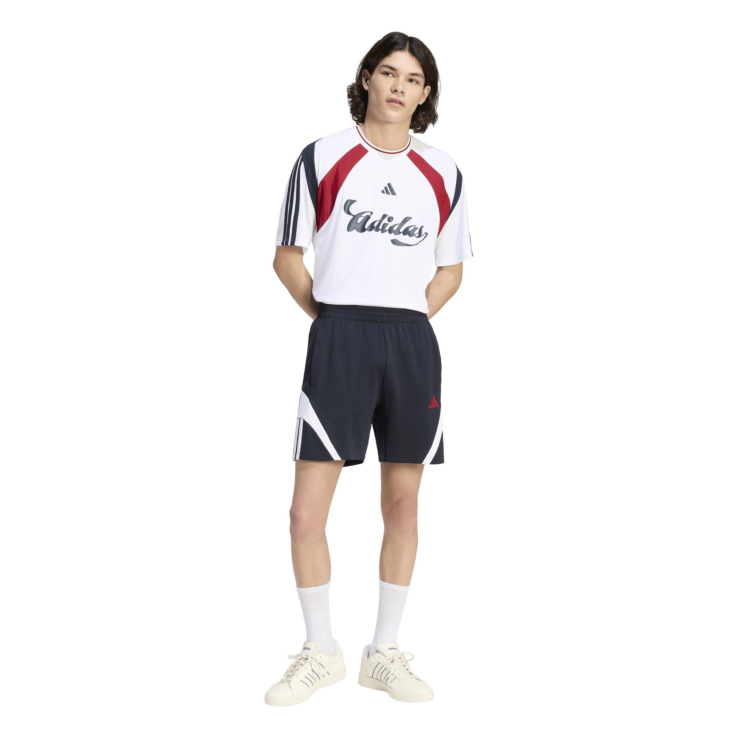 Navy/Red - adidas - Men's Fleece Jogger Shorts - 6