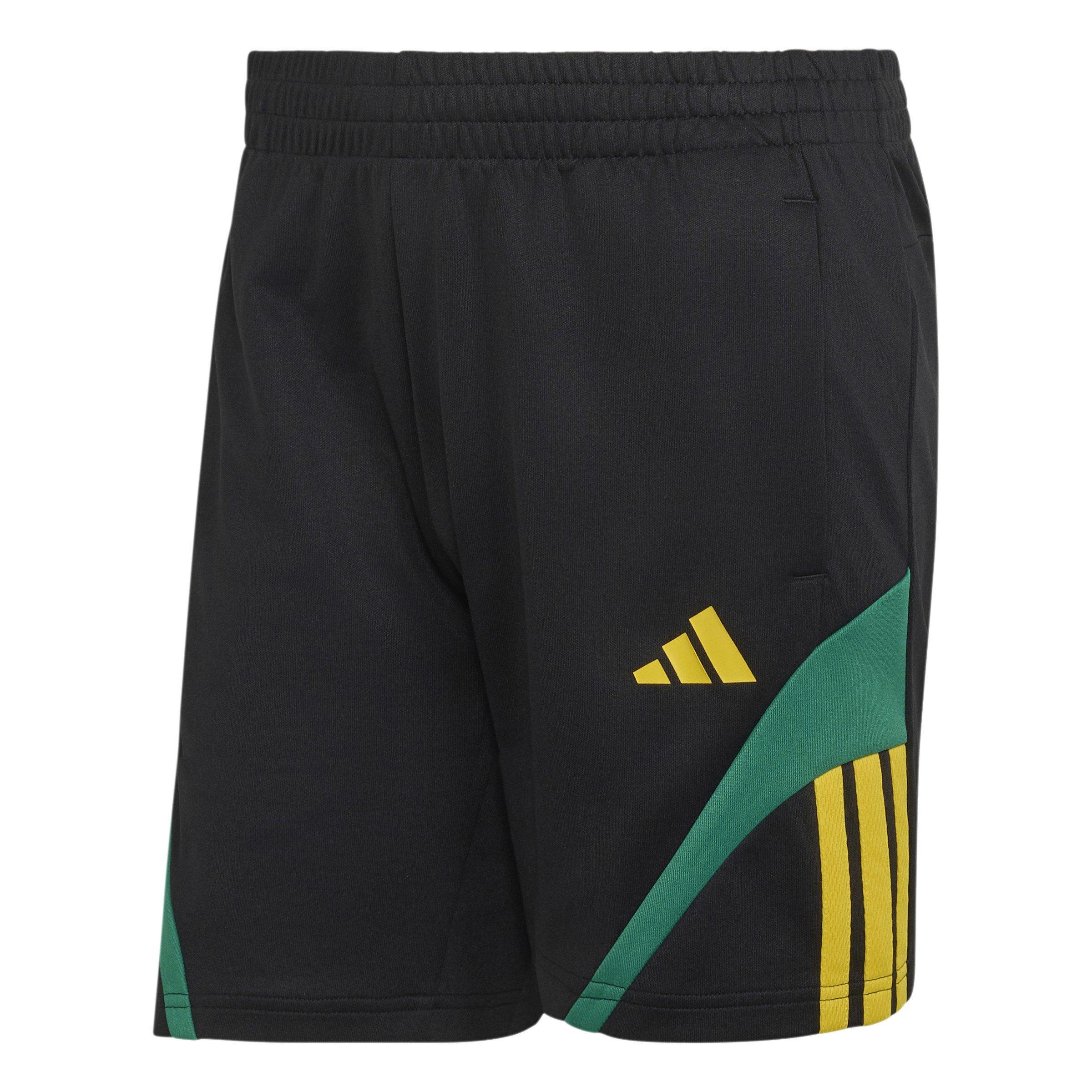 Sort/Gul - adidas - Men's Fleece Jogger Shorts - 1