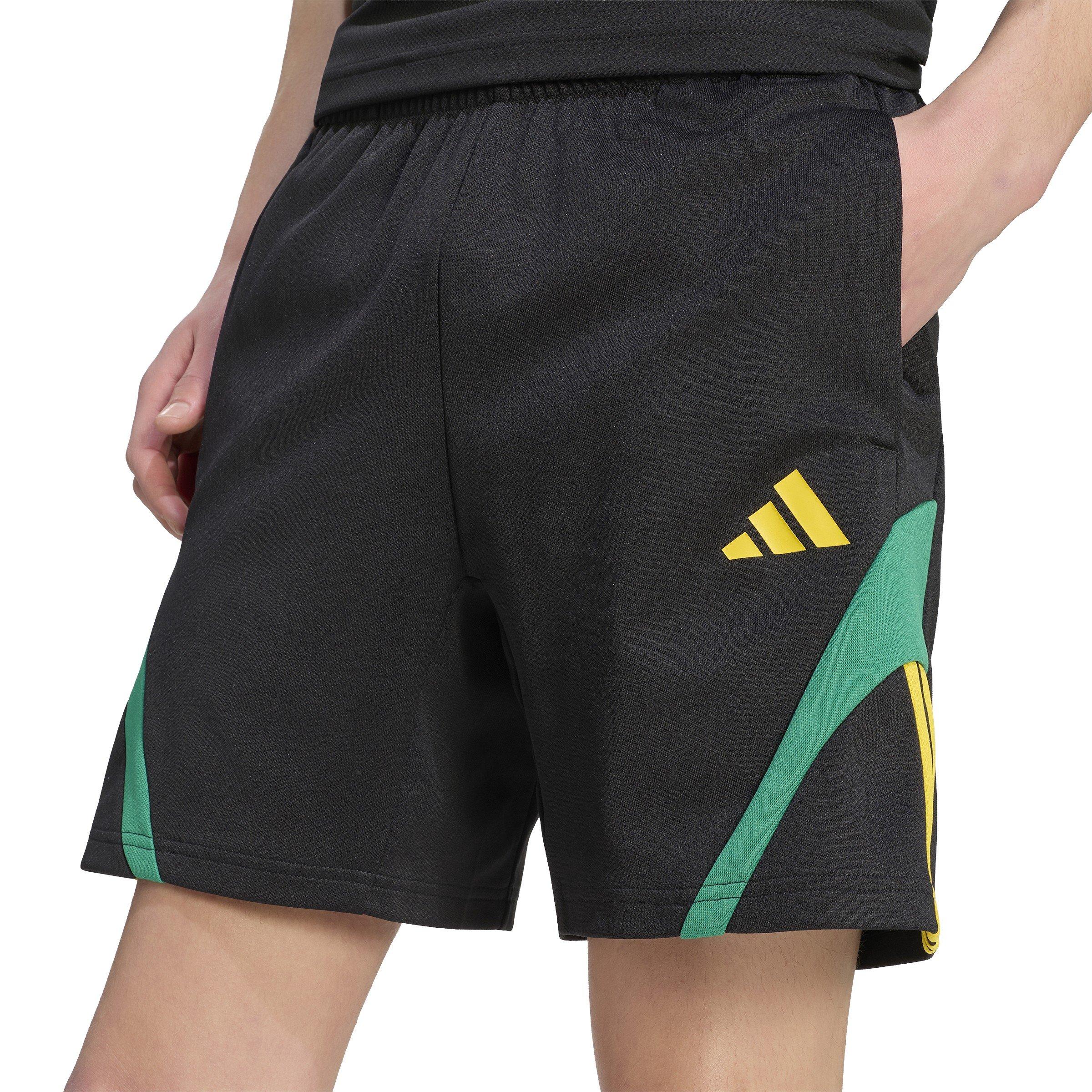 Sort/Gul - adidas - Men's Fleece Jogger Shorts - 2