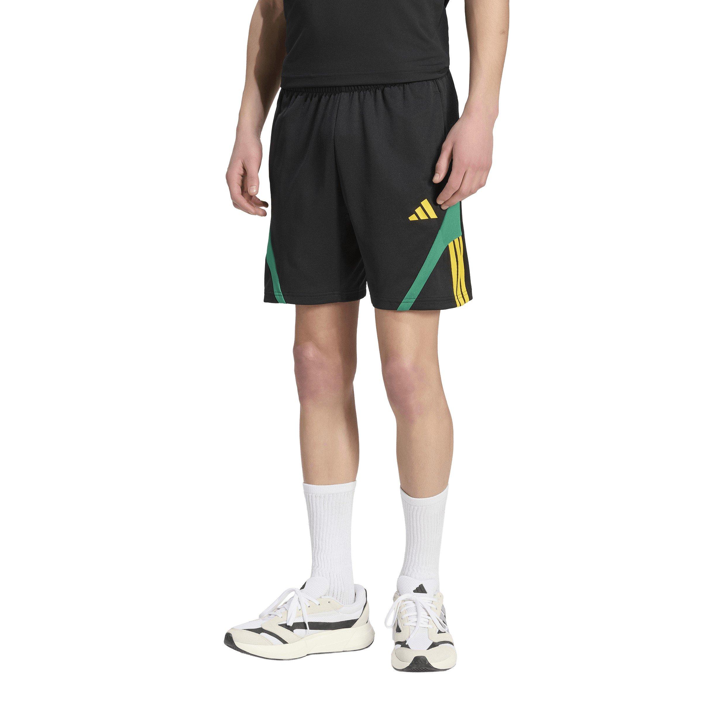 Sort/Gul - adidas - Men's Fleece Jogger Shorts - 4