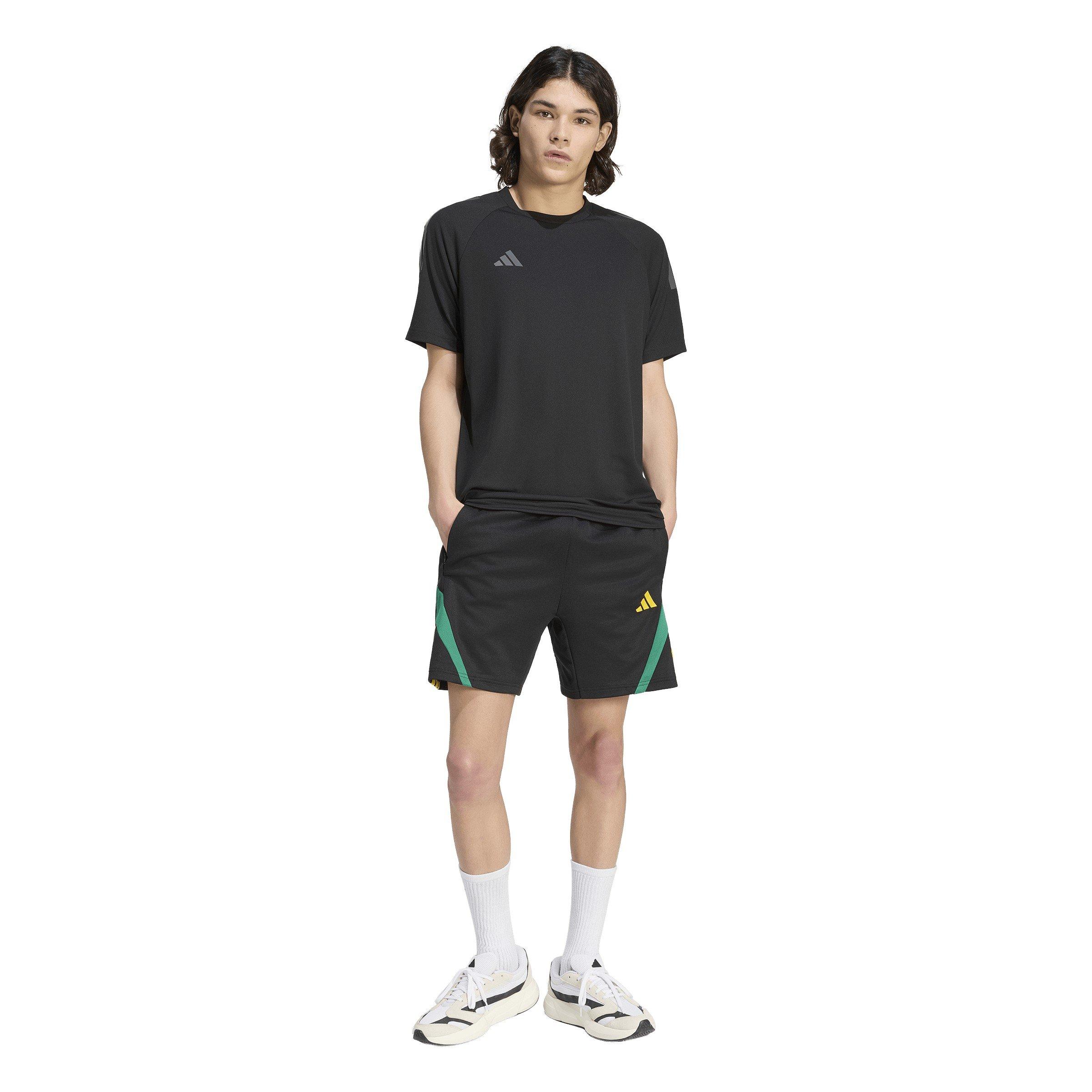 Sort/Gul - adidas - Men's Fleece Jogger Shorts - 6