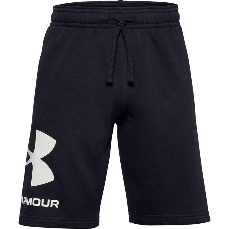 Schwarz/Weiß - Under Armour - Under Rival Big Logo Fleece Shorts Mens - 1