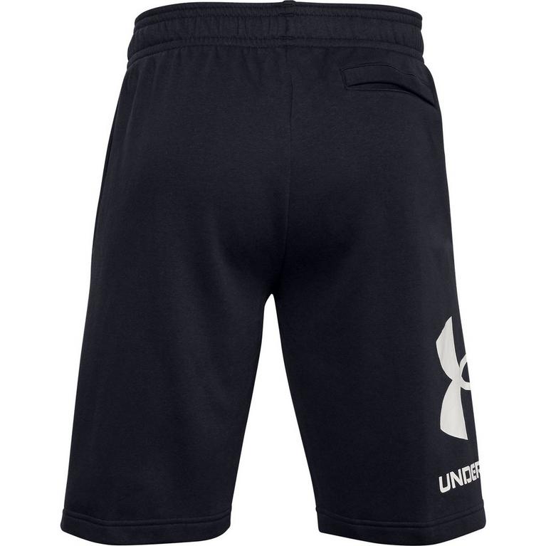 Schwarz/Weiß - Under Armour - Under Rival Big Logo Fleece Shorts Mens - 7