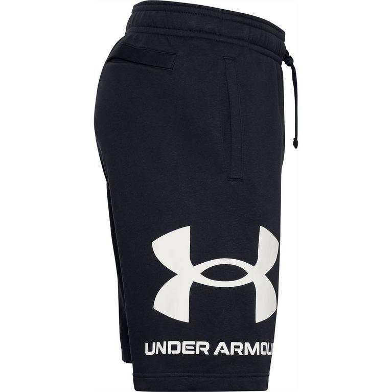 Schwarz/Weiß - Under Armour - Under Rival Big Logo Fleece Shorts Mens - 6