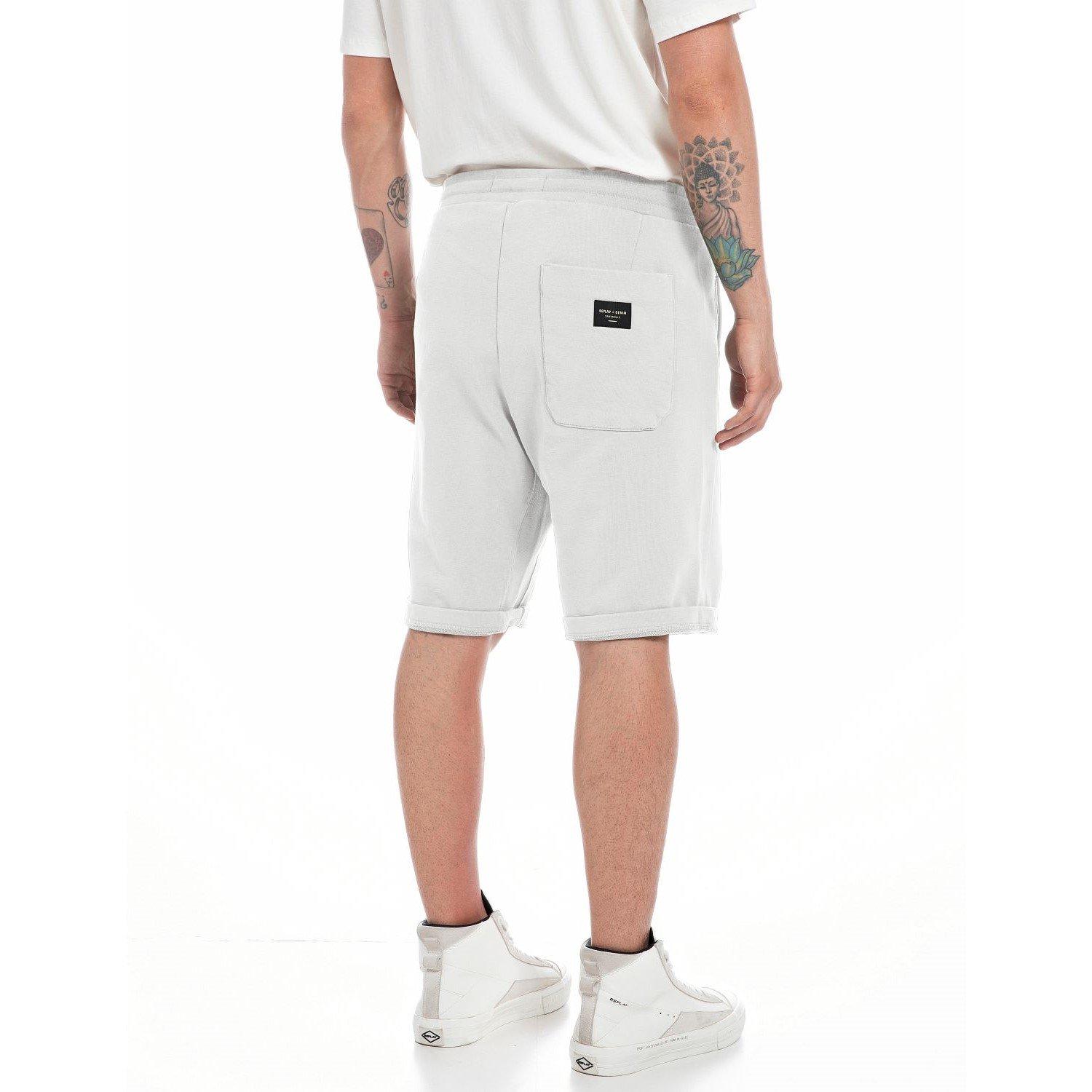 Chalk 801 - Replay - Men's Sartor Fleece Jogger Shorts - 2