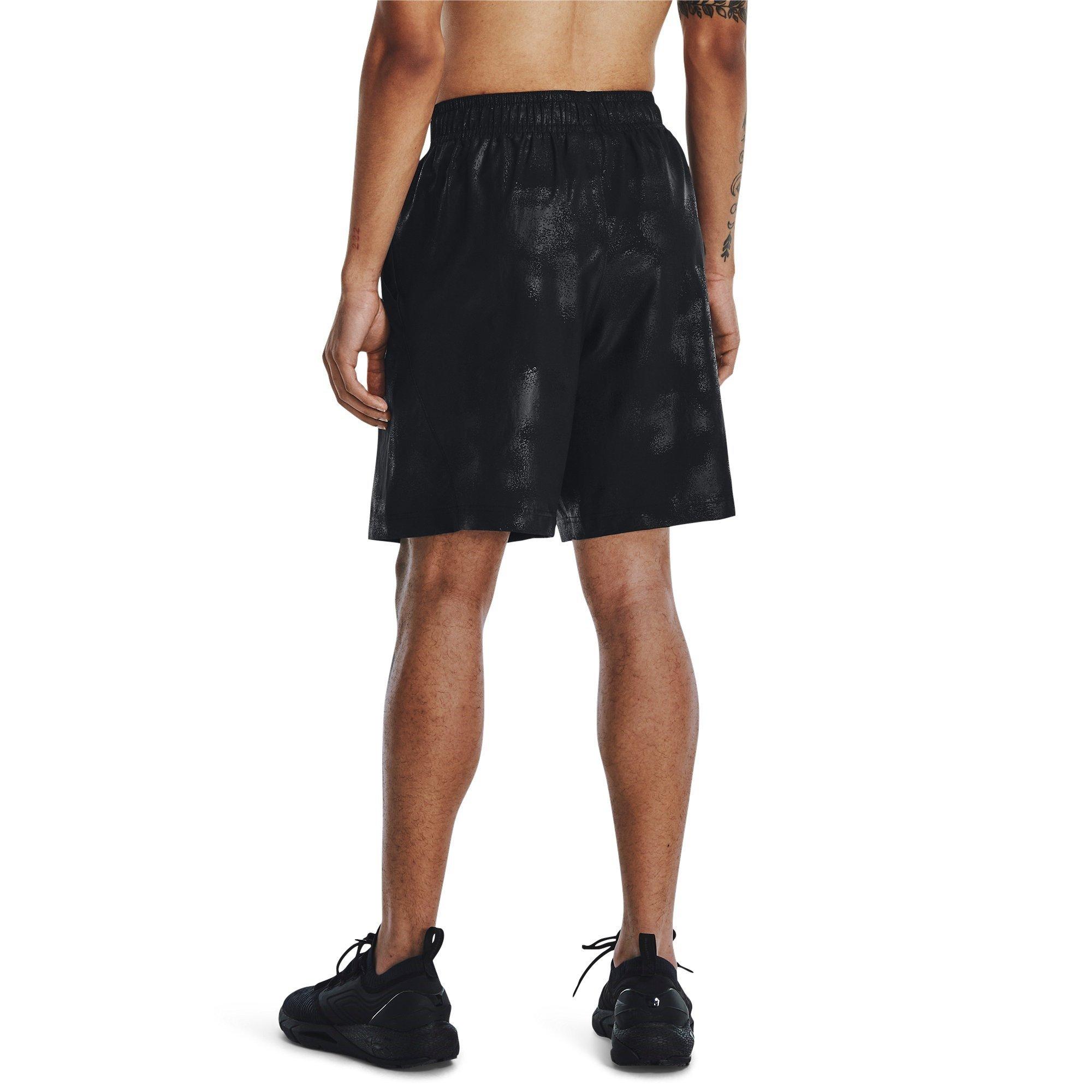 Black - Under Armour - Woven Emboss Gym Shorts Mens - 3