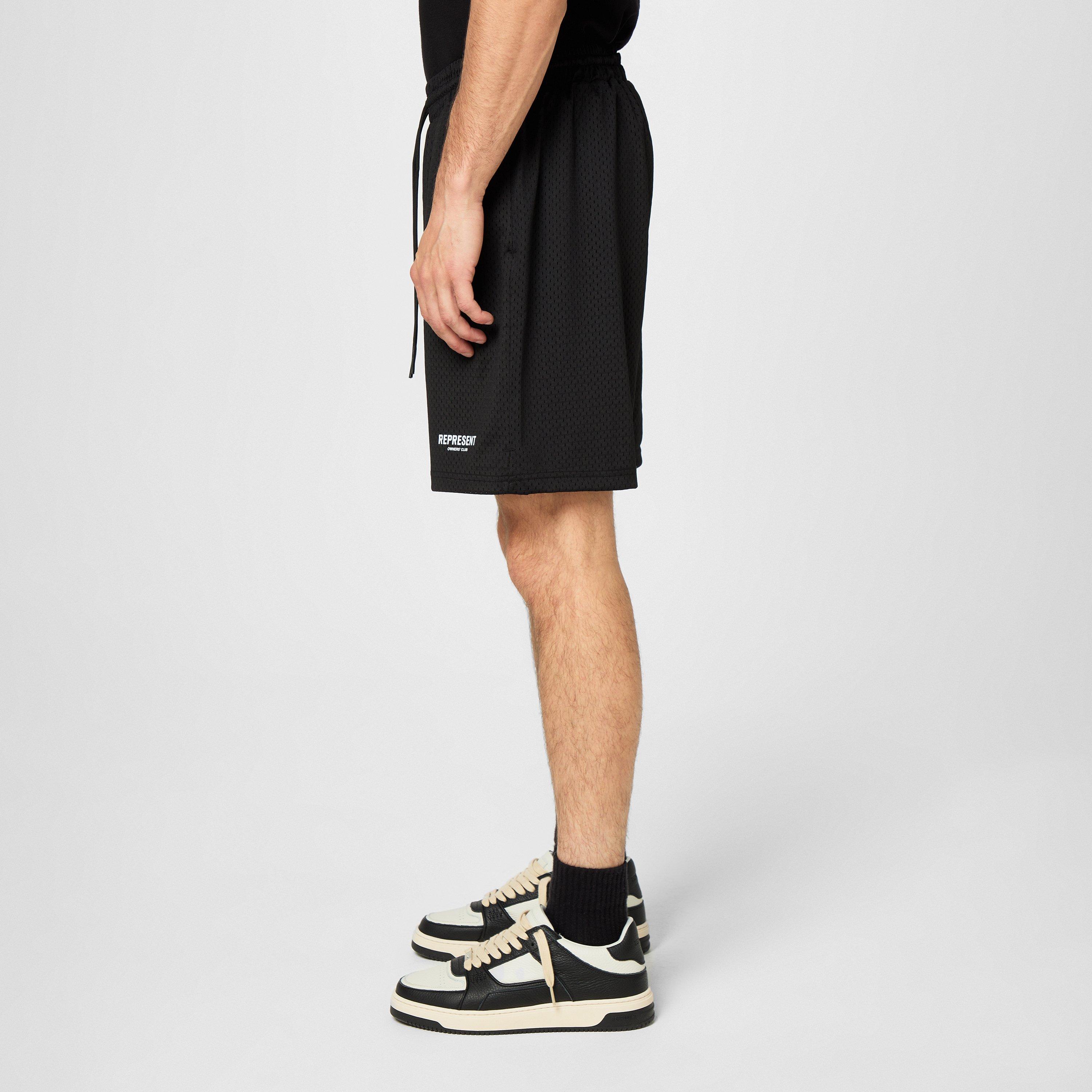 Black - Represent - Men's Owners Club Mesh Shorts, Breathable Design - 5