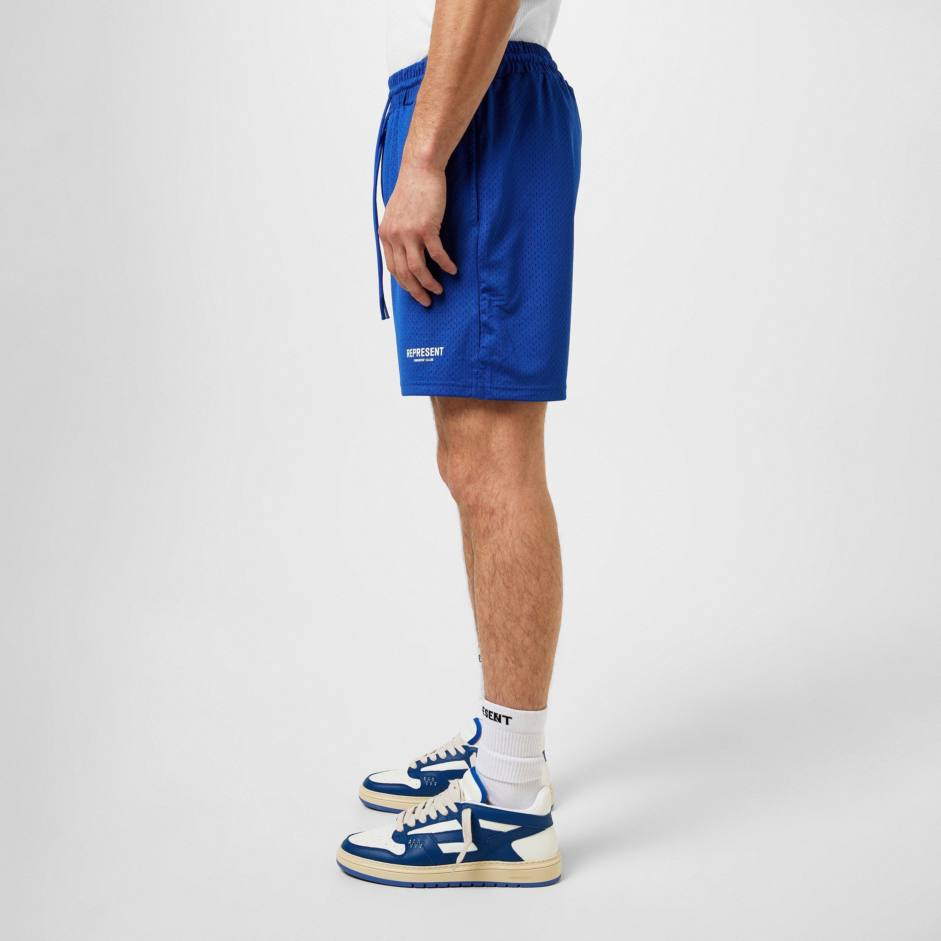 Cobalt Blue - Represent - Men's Owners Club Mesh Breathable Woven Tracksuit Shorts - 2