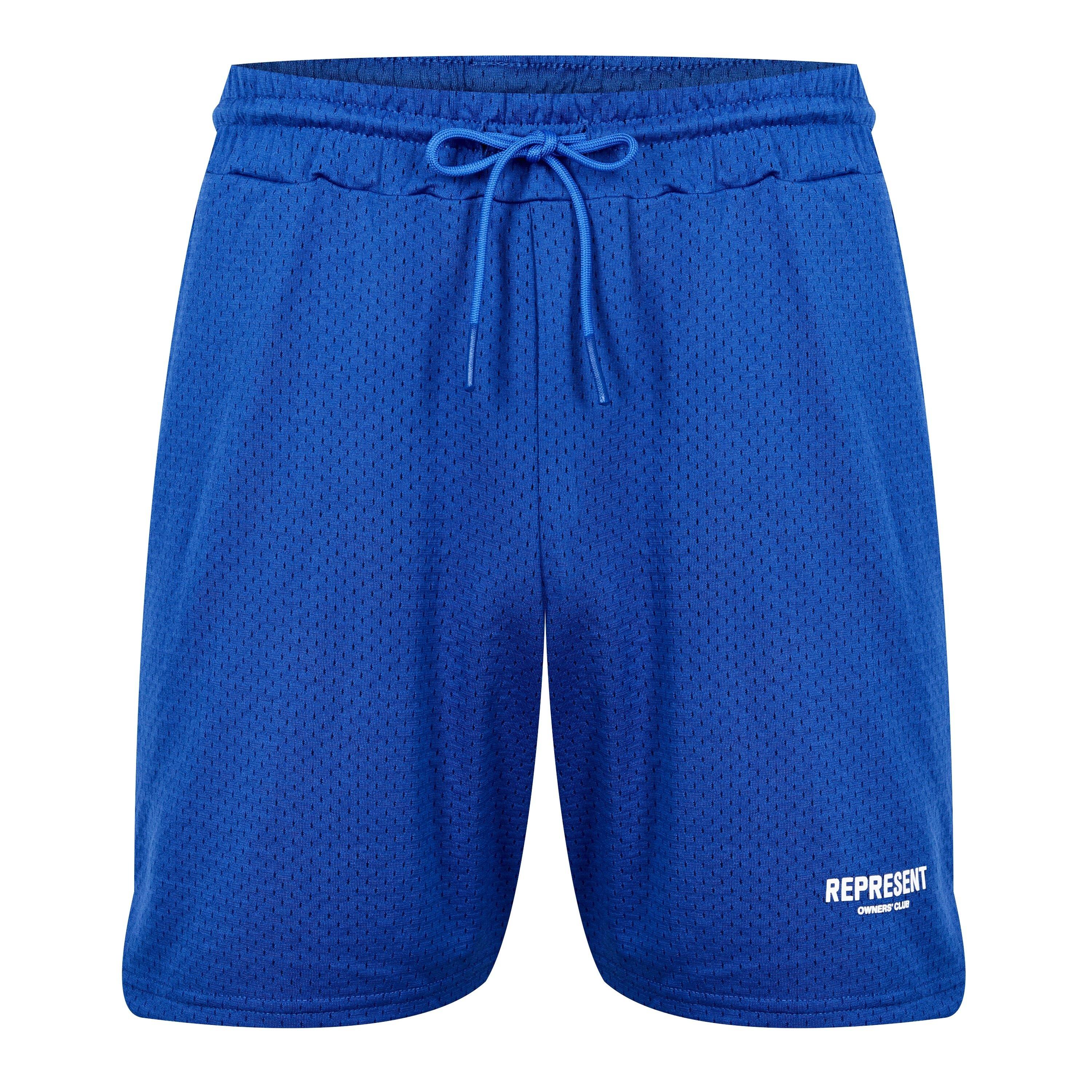 Cobalt Blue - Represent - Men's Owners Club Mesh Breathable Woven Tracksuit Shorts - 5