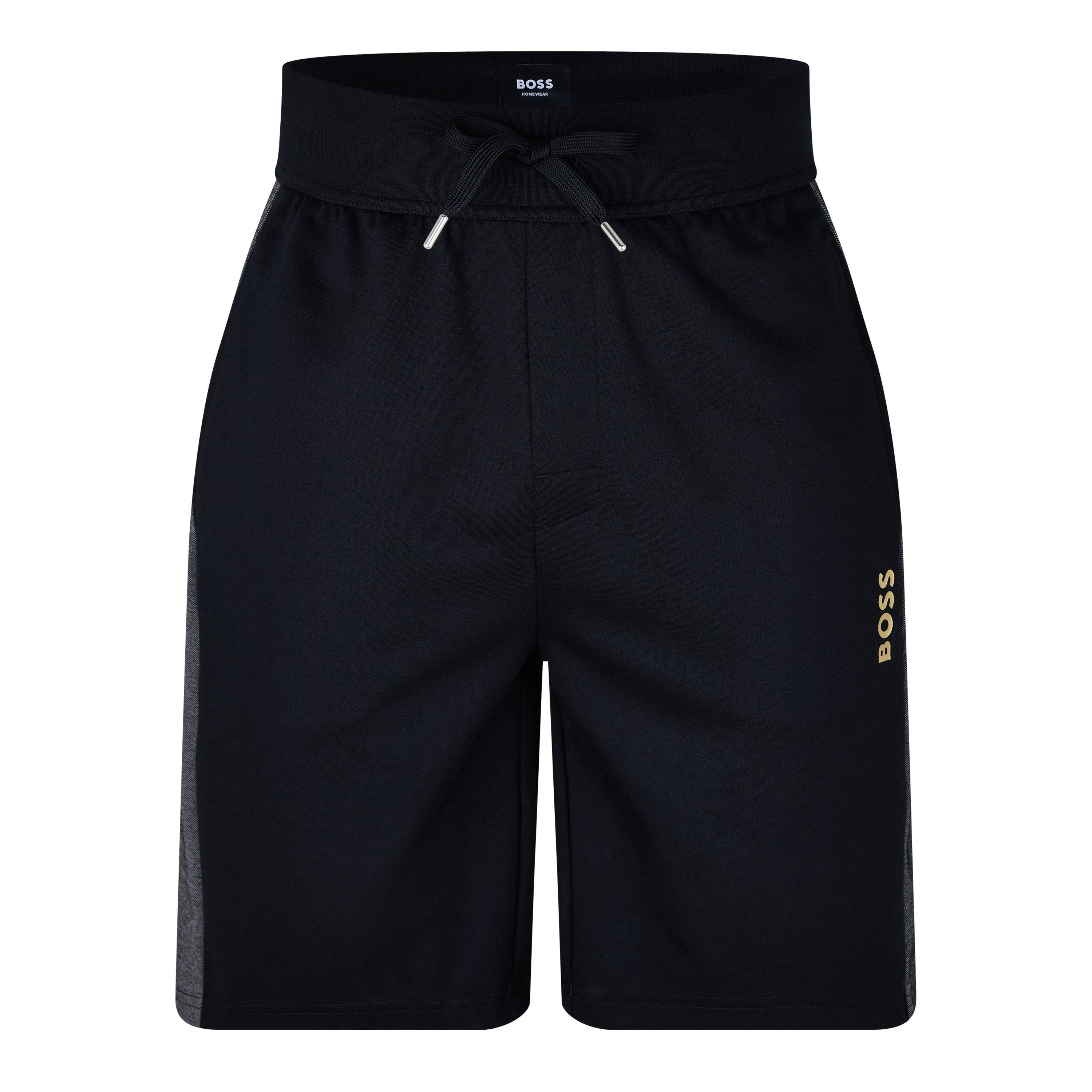Black/Gold 001 - Boss - Men's Fleece Jogger Shorts - 1