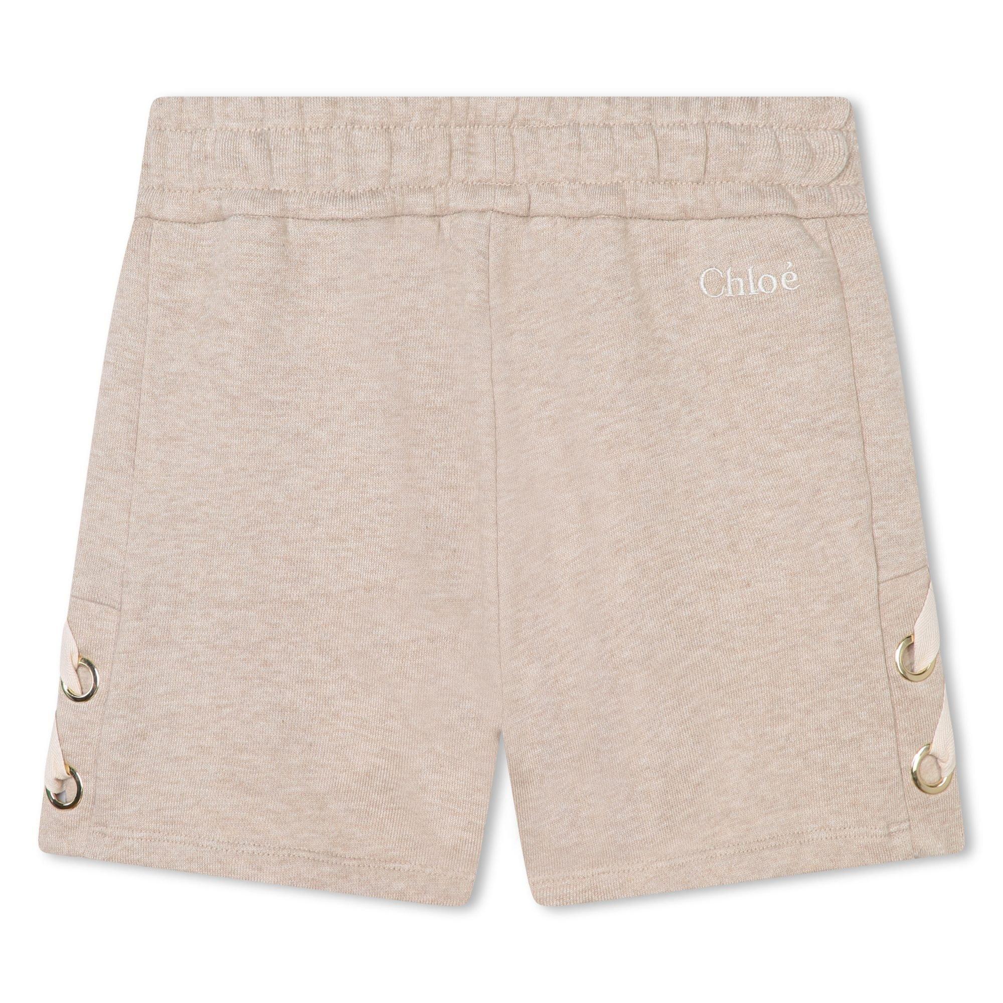 Beige Marl C03 - Chloe - Logo Embroidered Cotton Shorts - 2