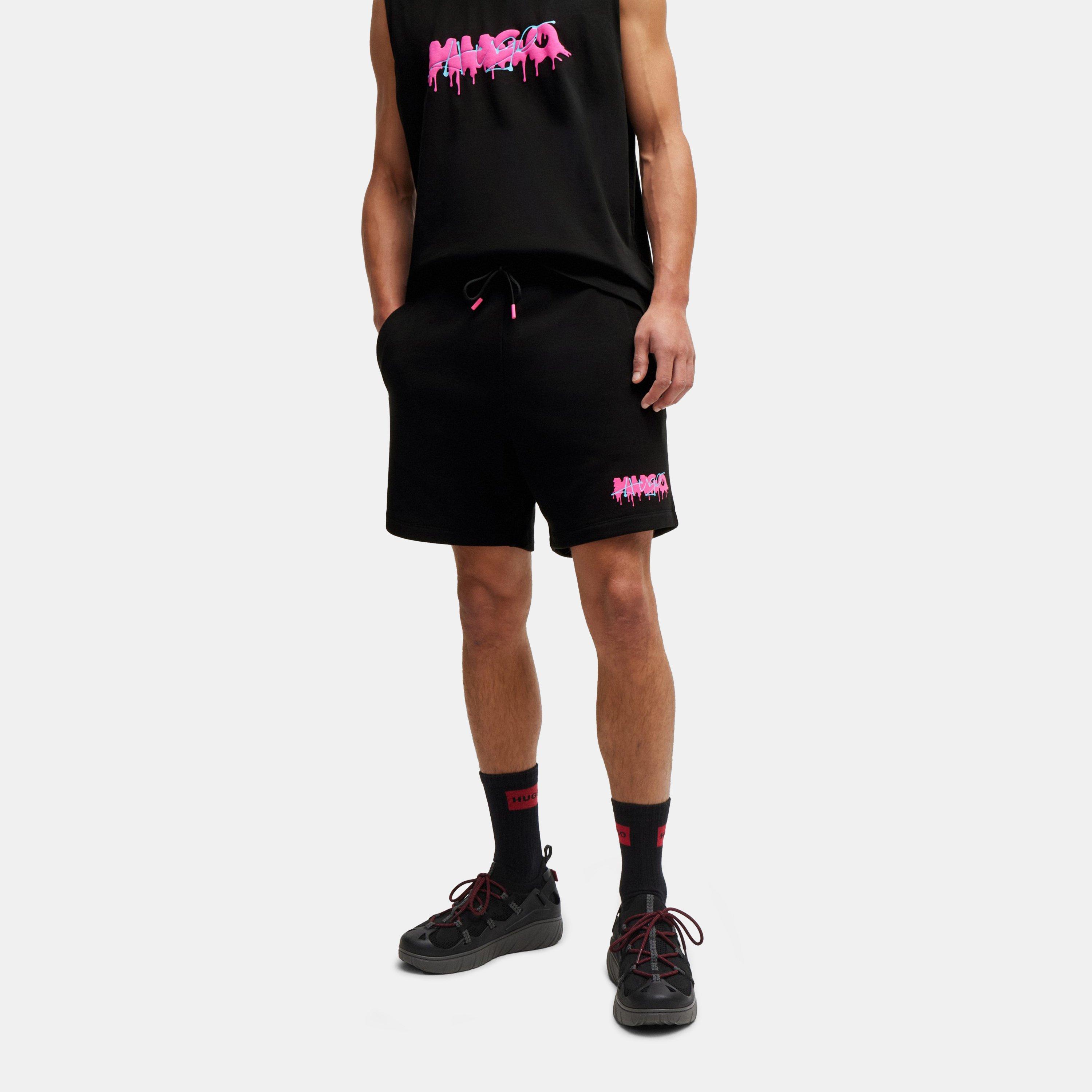 Black 001 - Hugo - Dapalmi Fleece Shorts - 2