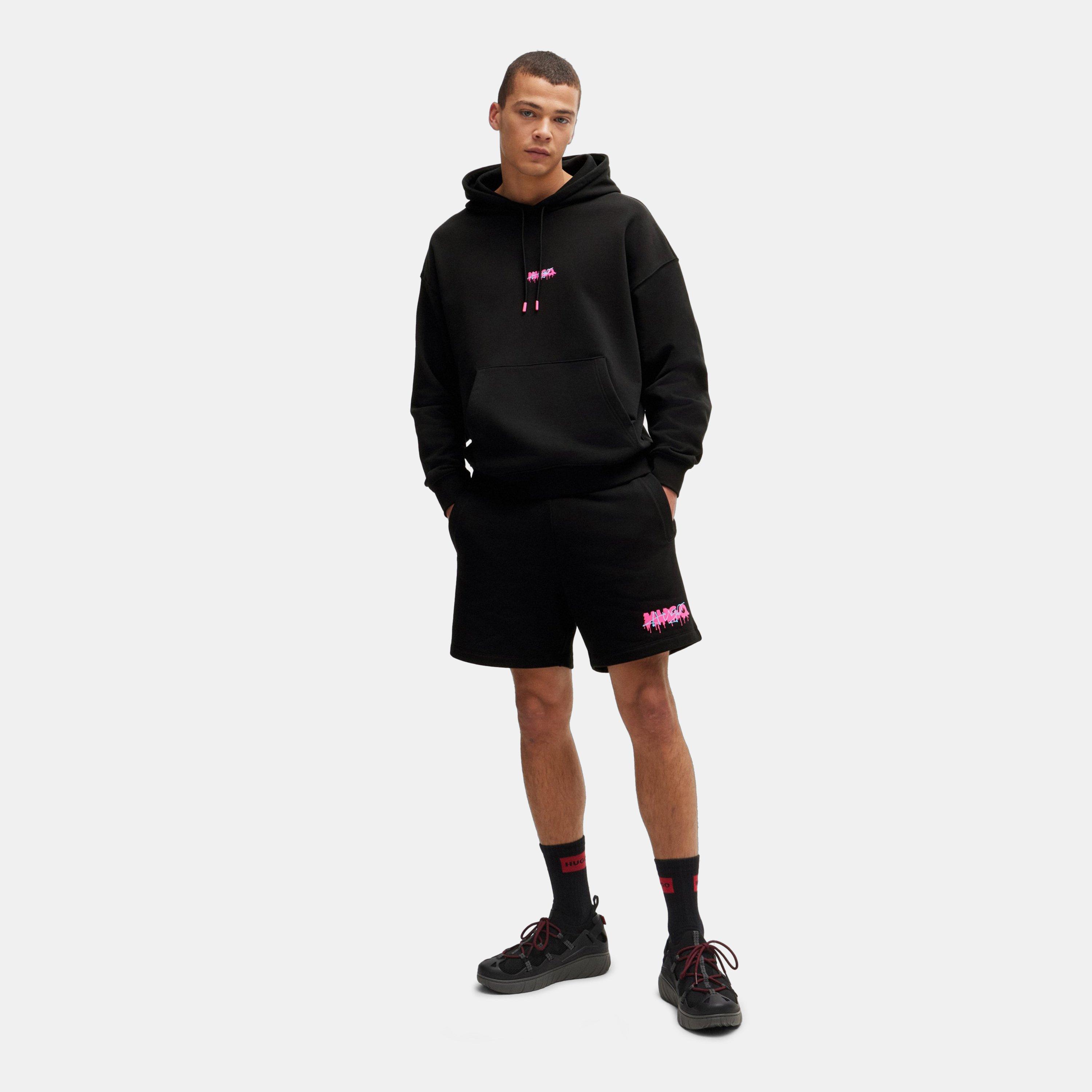 Black 001 - Hugo - Dapalmi Fleece Shorts - 5