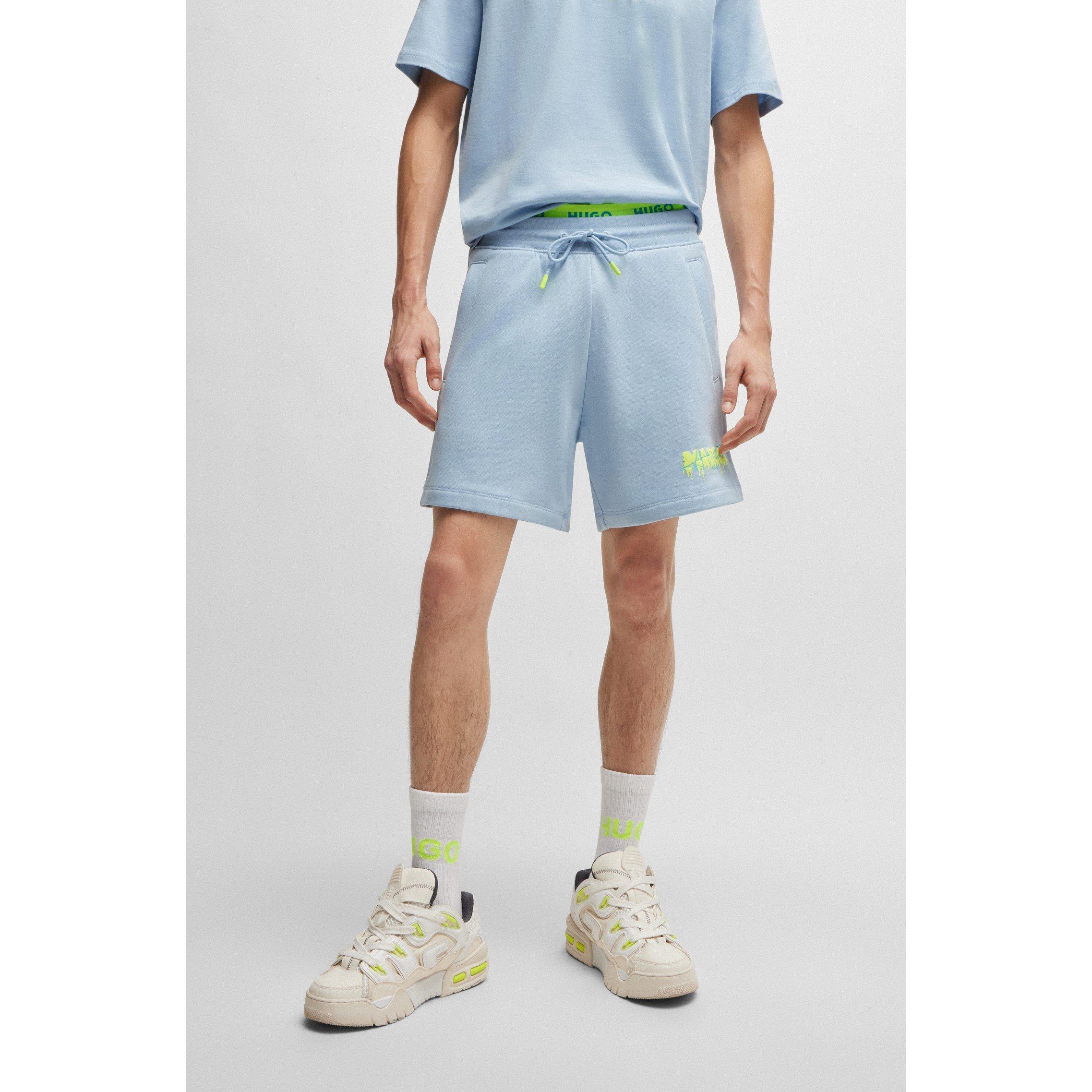 Pastel Blue 455 - Hugo - Dapalmi Fleece Shorts - 3