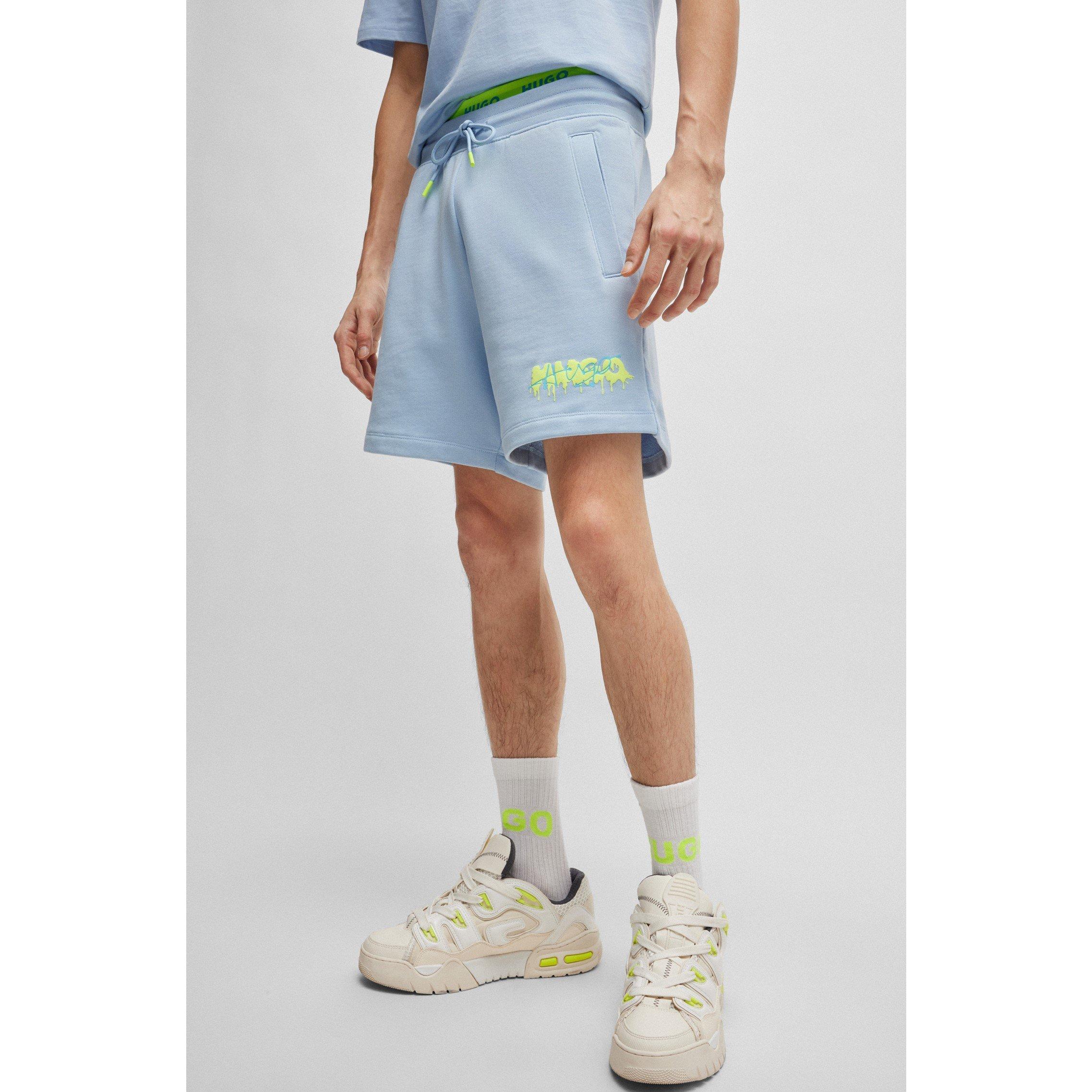 Pastel Blue 455 - Hugo - Dapalmi Fleece Shorts - 5