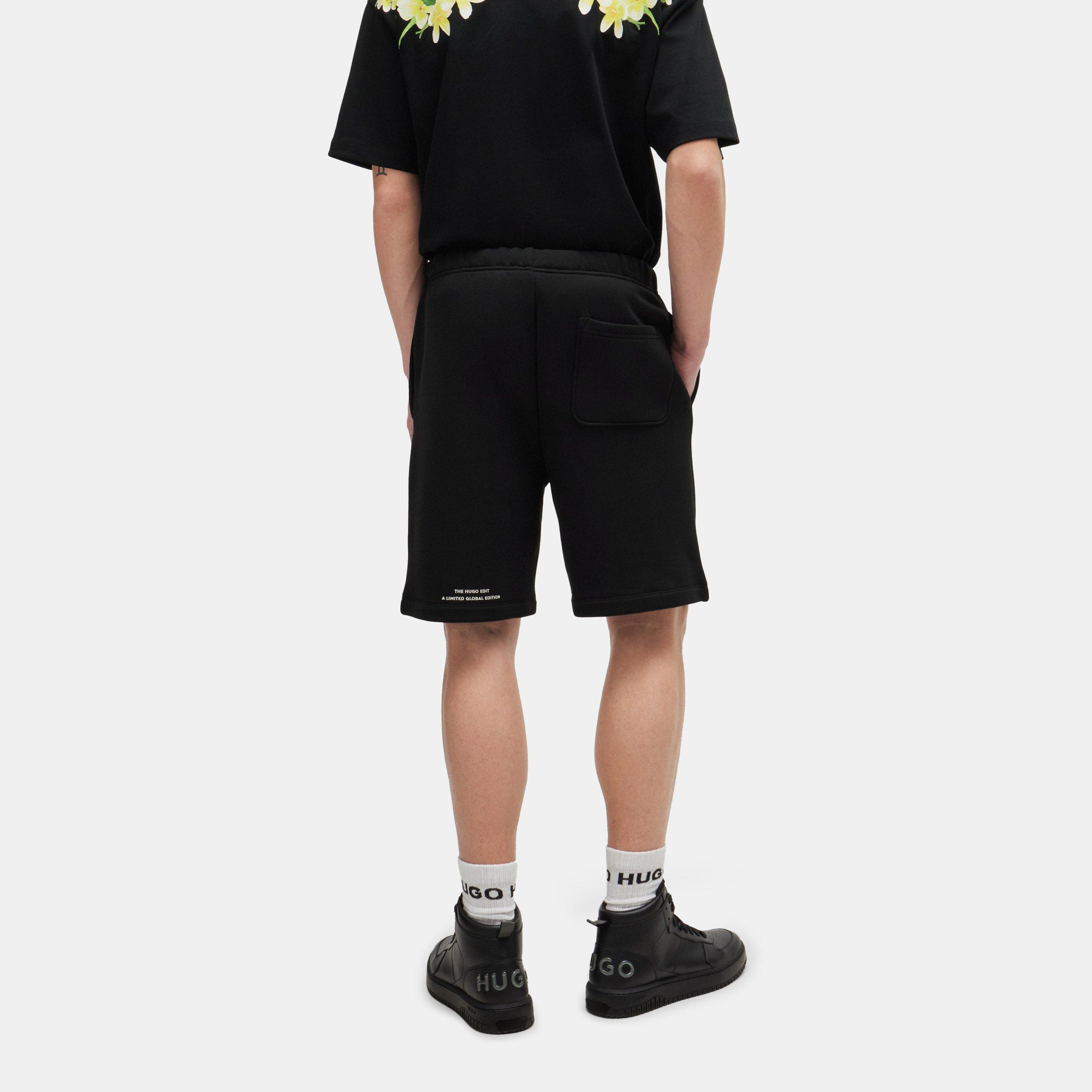 Black 001 - Hugo - Men's Fleece Jogger Shorts - 3