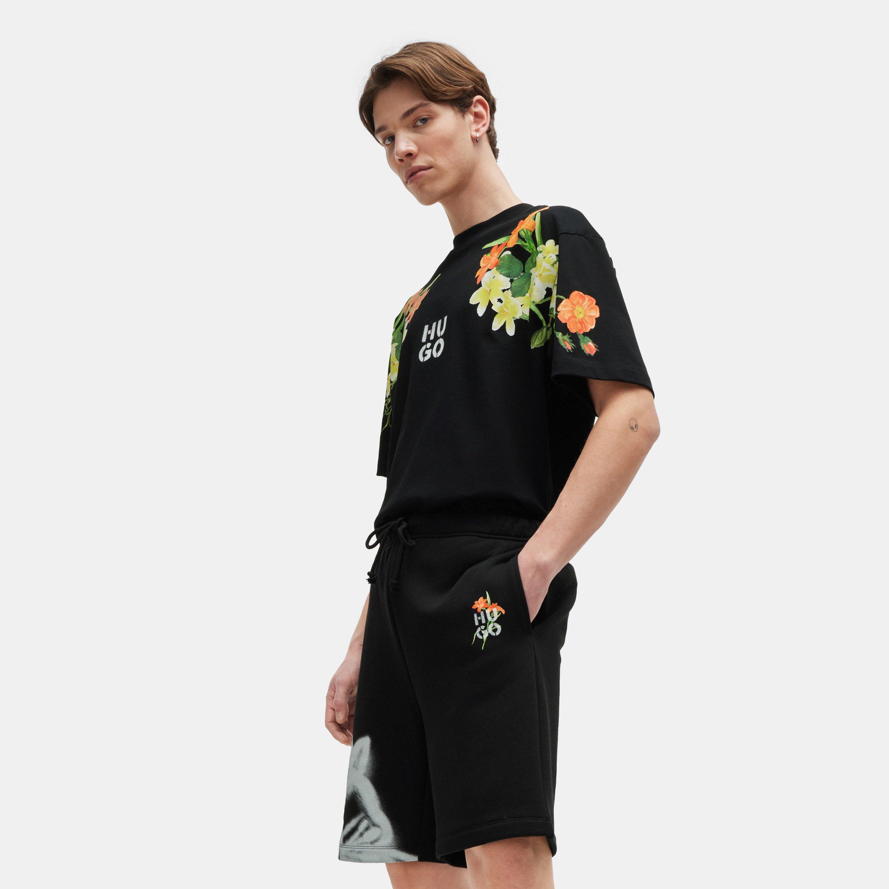 Black 001 - Hugo - Men's Fleece Jogger Shorts - 4