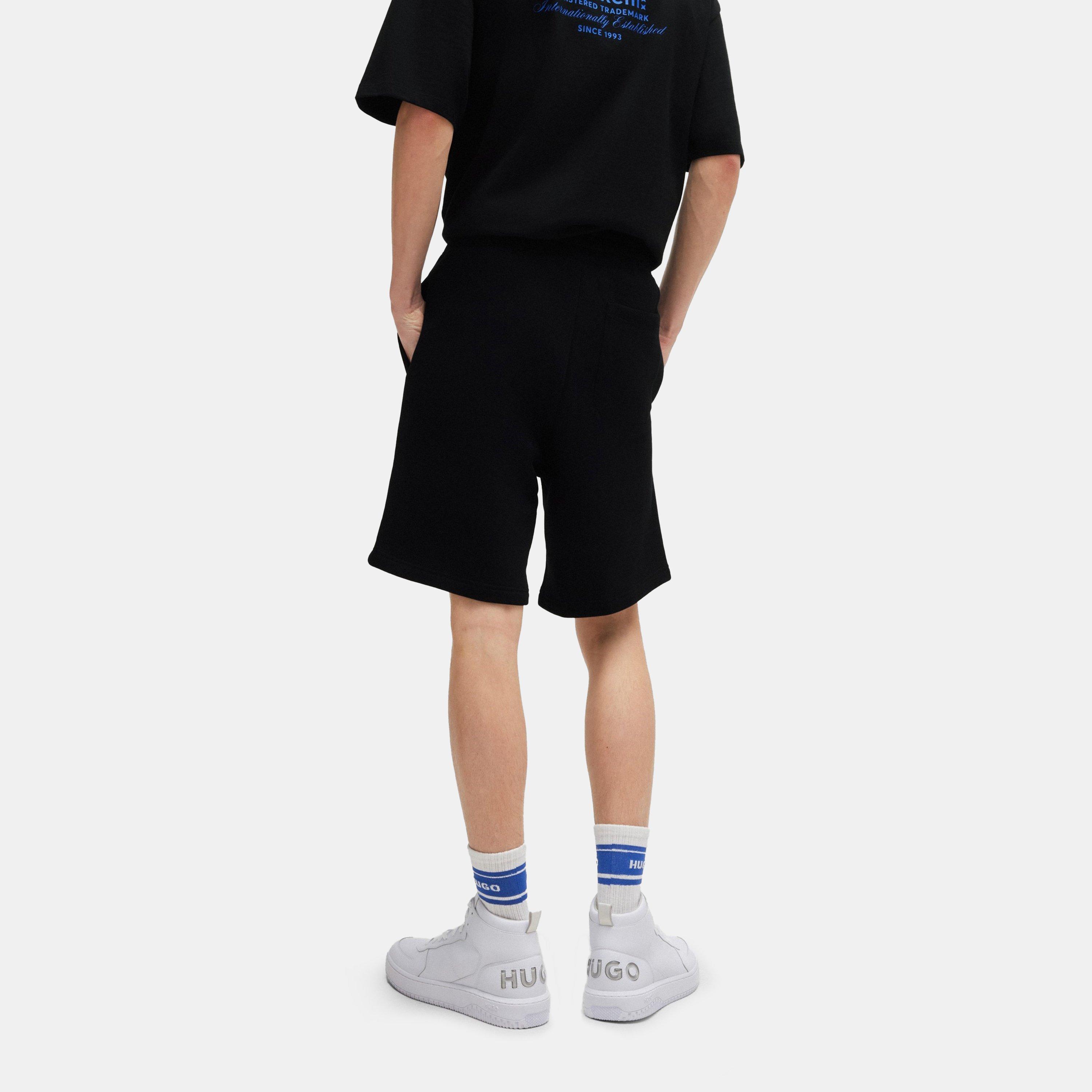 Black 001 - Hugo - Men's Nomario Fleece Jogger Shorts - 3