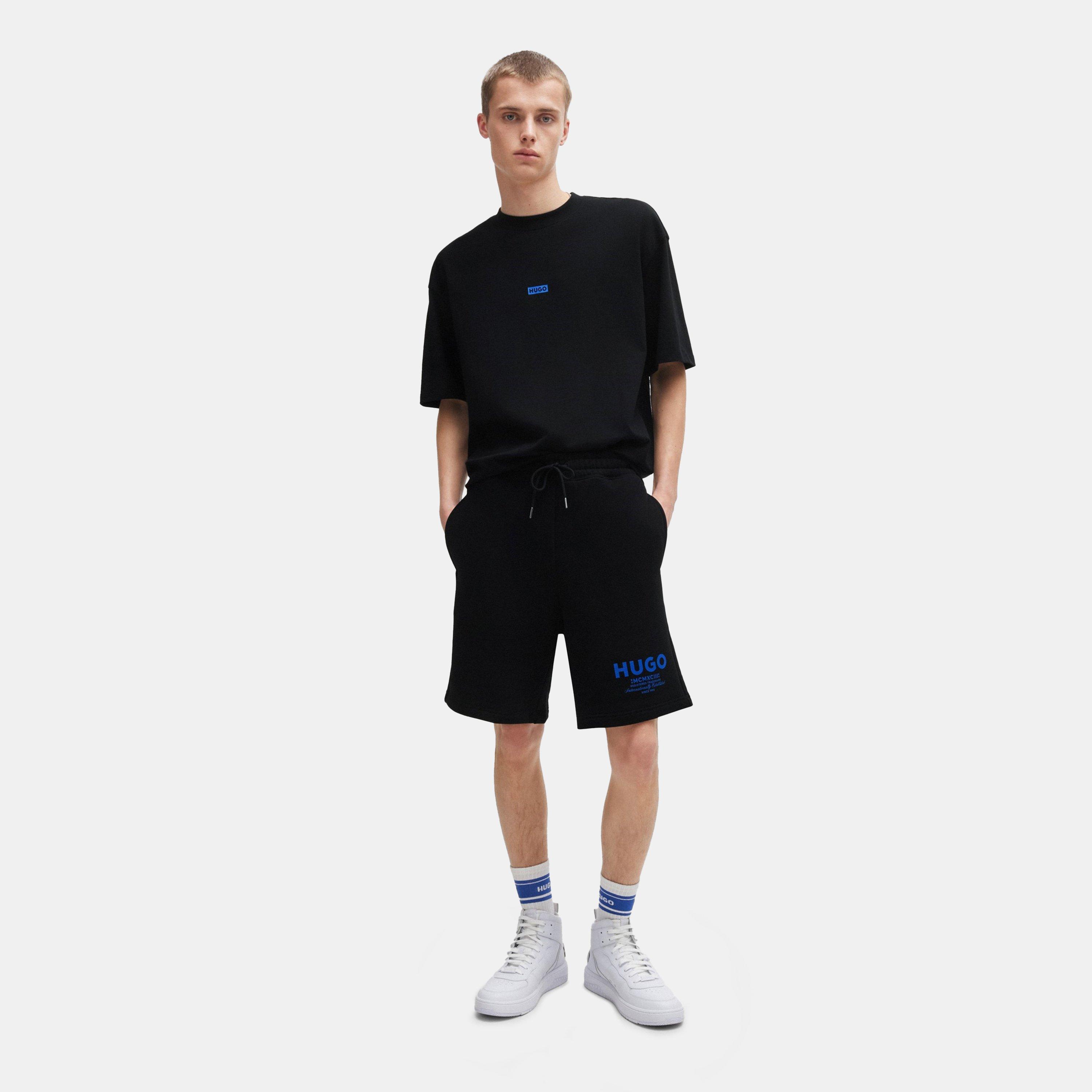 Black 001 - Hugo - Men's Nomario Fleece Jogger Shorts - 5