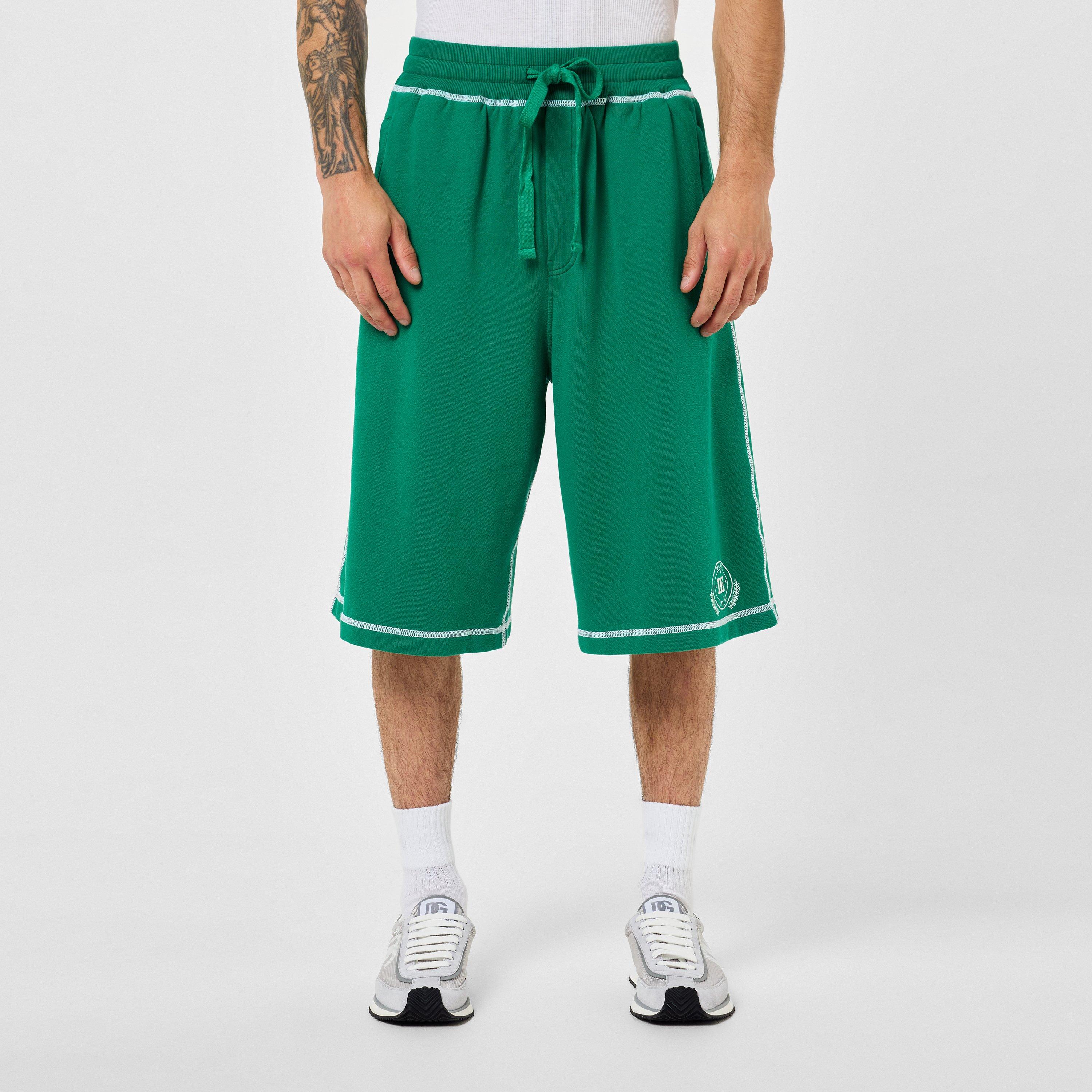 Dolce and Gabbana Logo Jogging Shorts - Dark Green - M