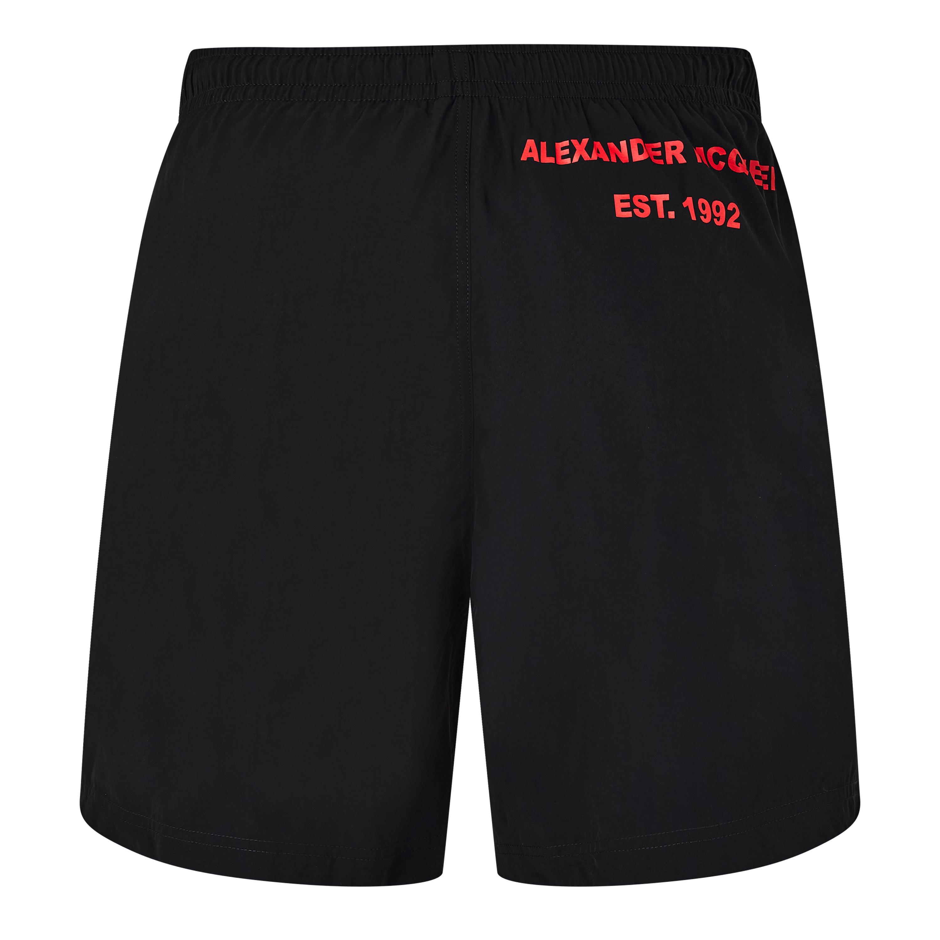 Black/Red - Alexander McQueen - Graffiti Swim Shorts - 6