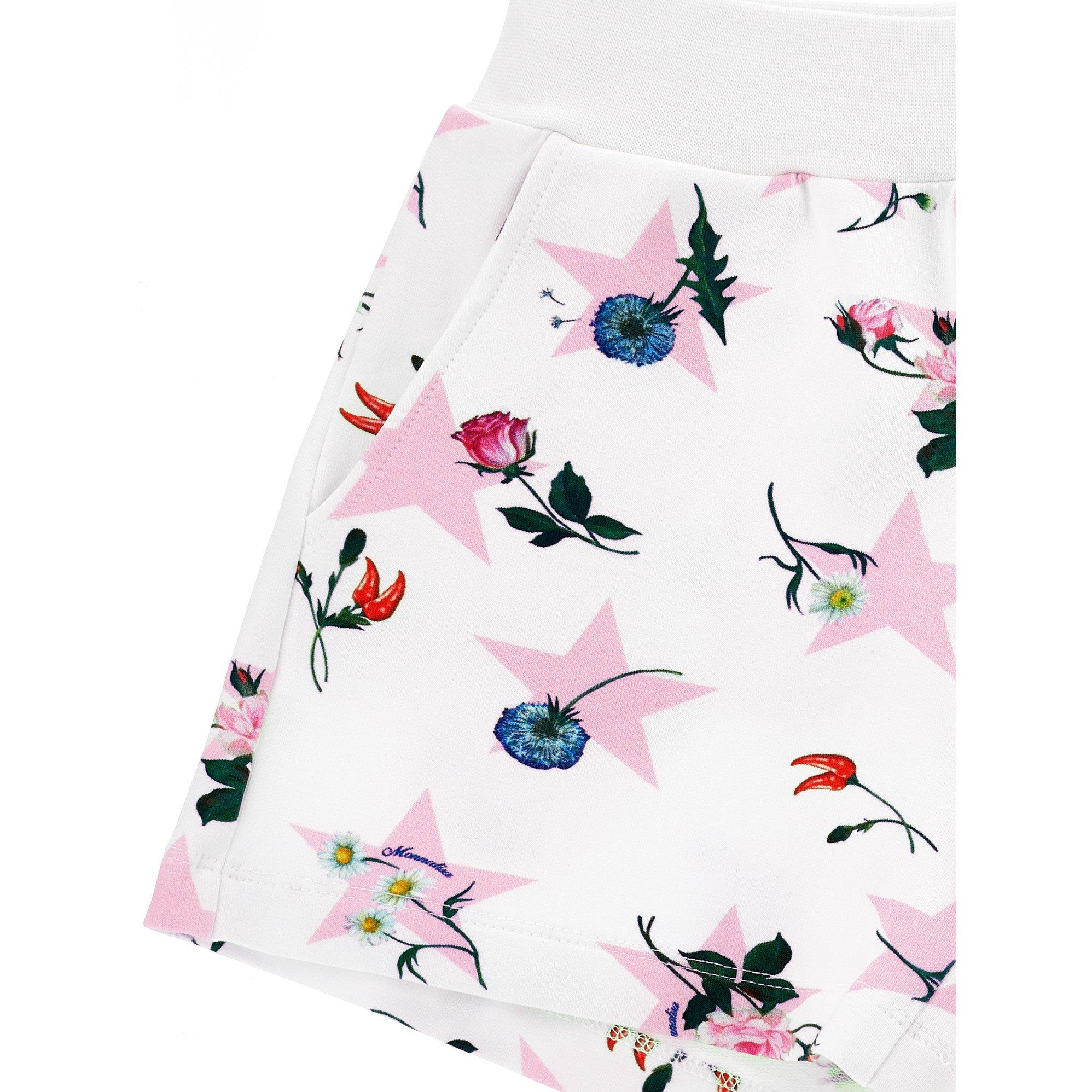 White/Rose 9990 - Monnalisa - Kids' Fleece Jogger Shorts - 2