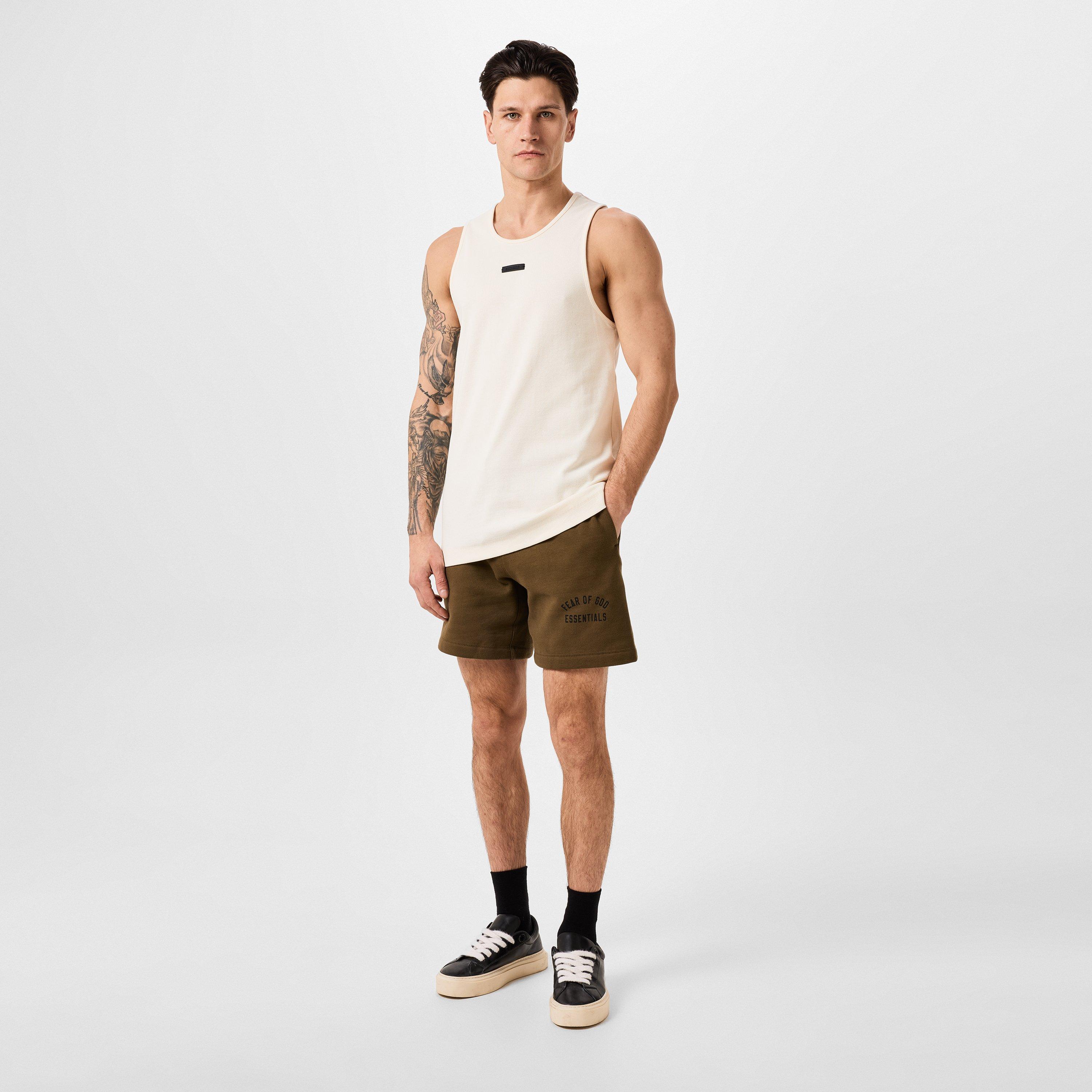 Olive - Fear Of God Essentials - Cotton Logo Shorts - 6
