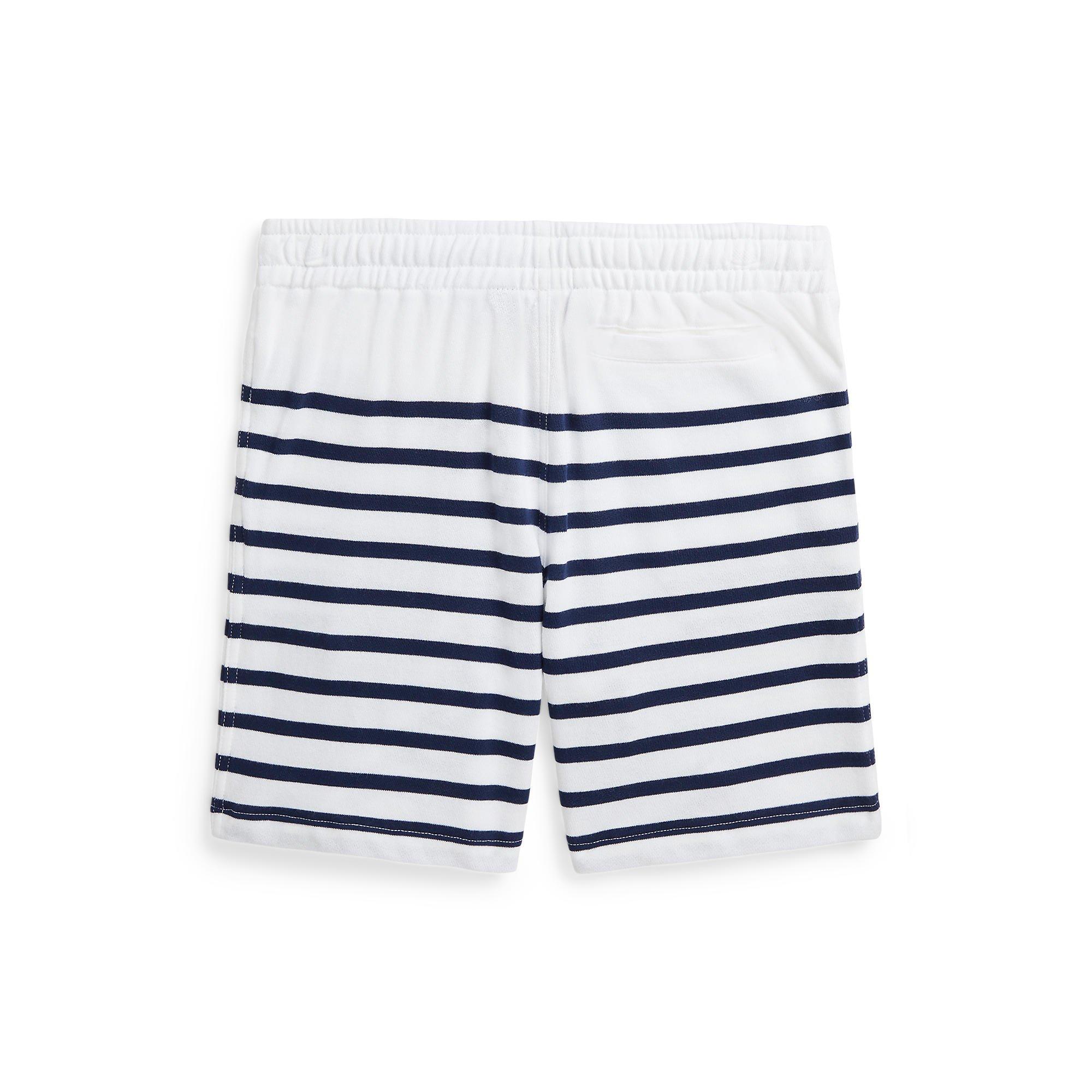 White Navy - Polo Ralph Lauren - Striped Spa Terry Shorts Juniors - 2