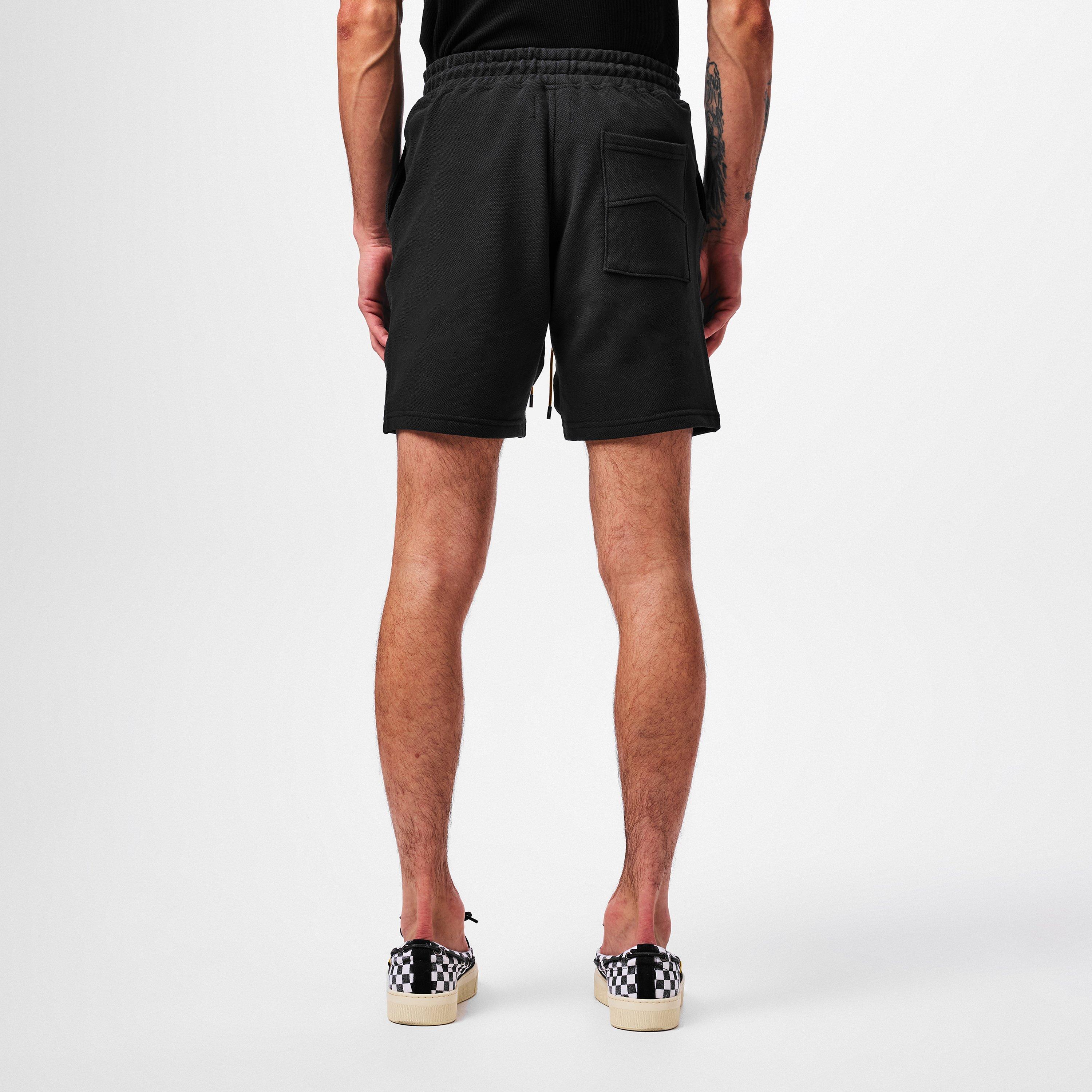 Black 0372 - Rhude - Men's Pique Fleece Jogger Shorts - 3