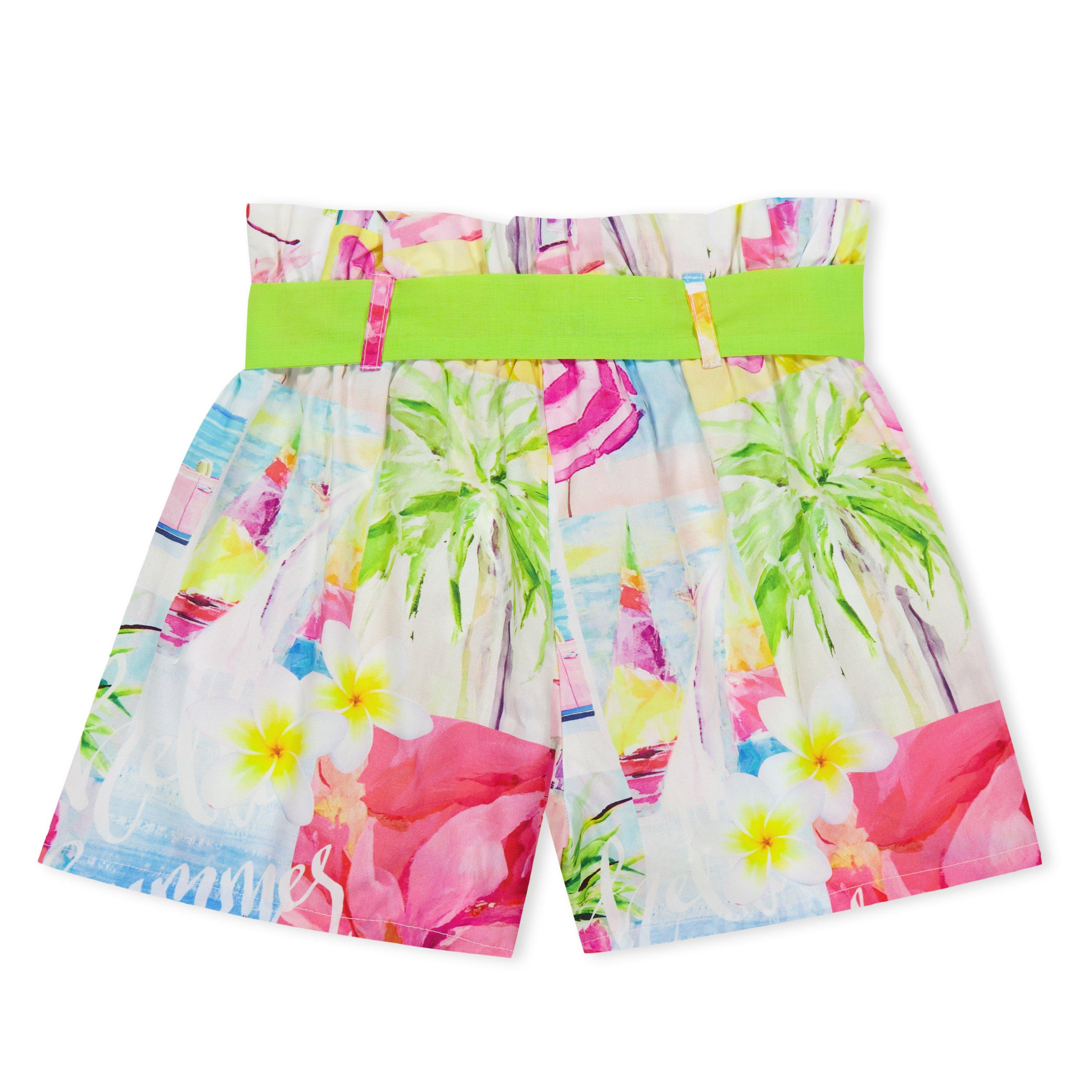 Multi - Balloon Chic - Kids' Beach Print Fleece Jogger Shorts - 2