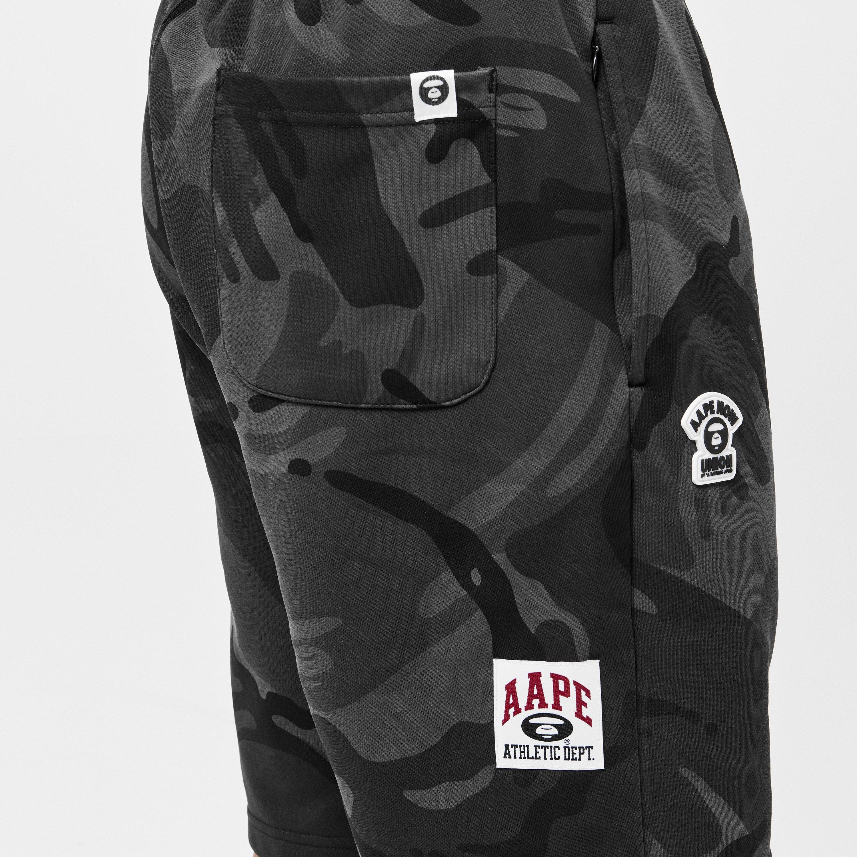 Black Camo - AAPE - Men's Fleece Jogger Shorts - 5