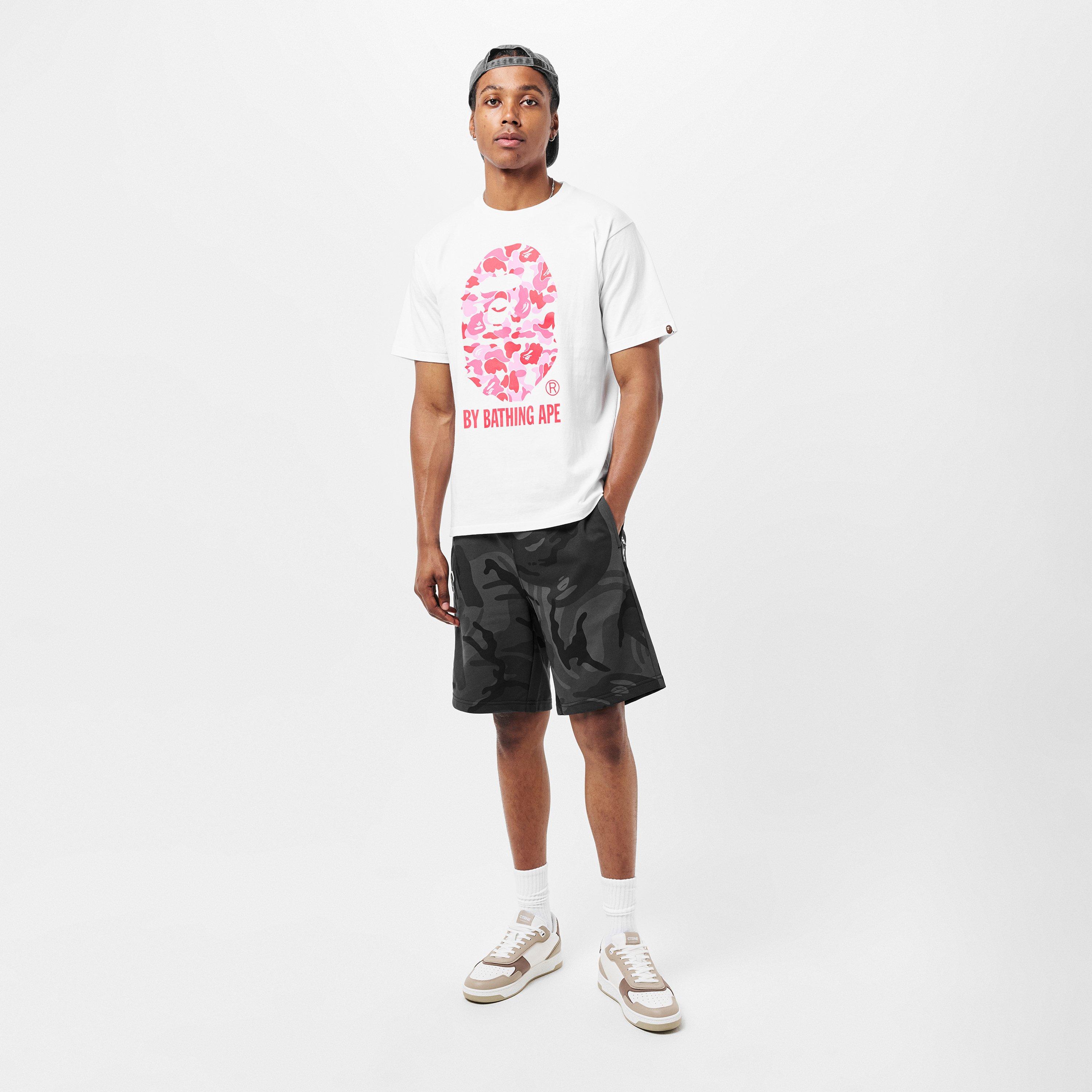 Black Camo - AAPE - Men's Fleece Jogger Shorts - 6