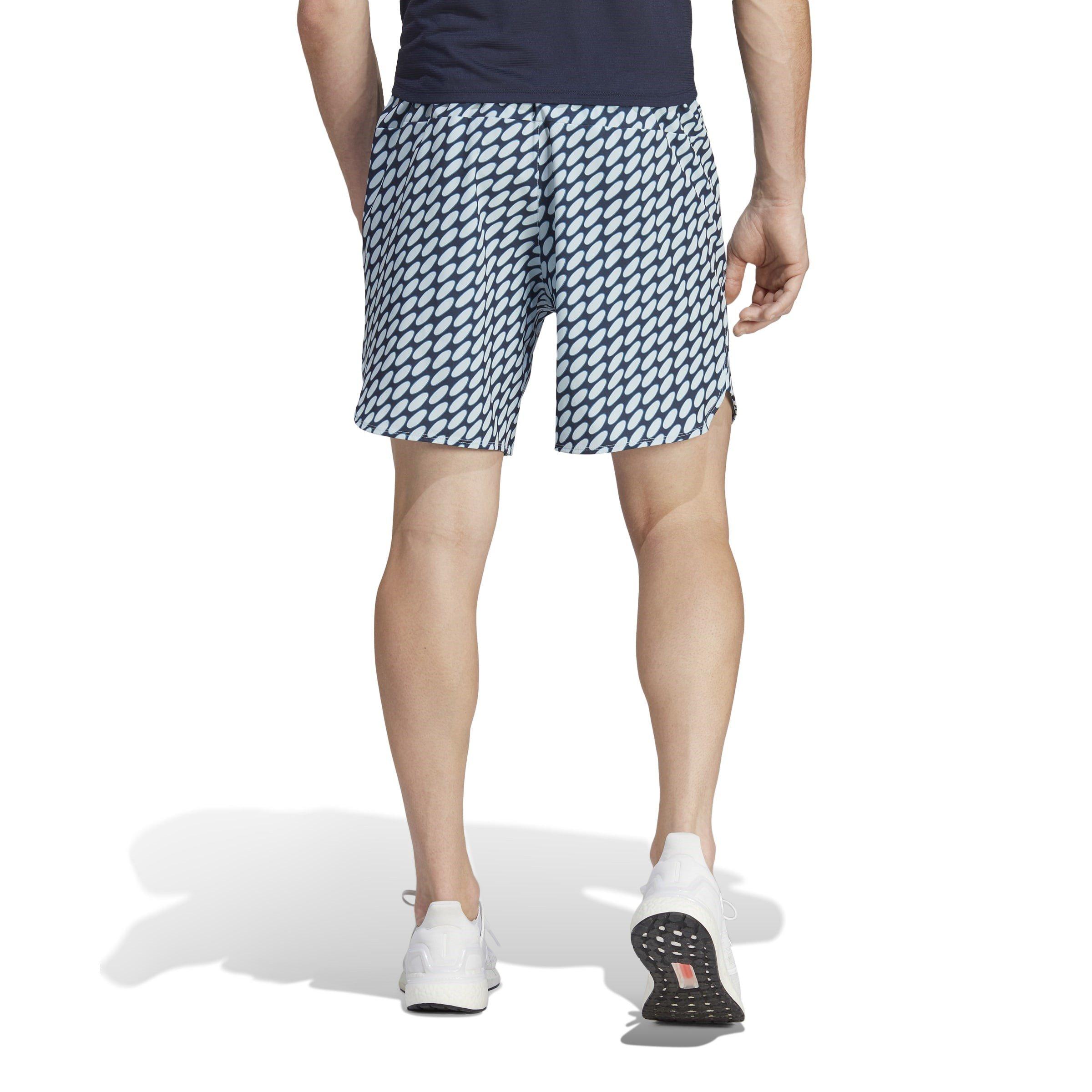 Iceblu/Legink - adidas - X Marimekko Performance Gym Shorts - 3