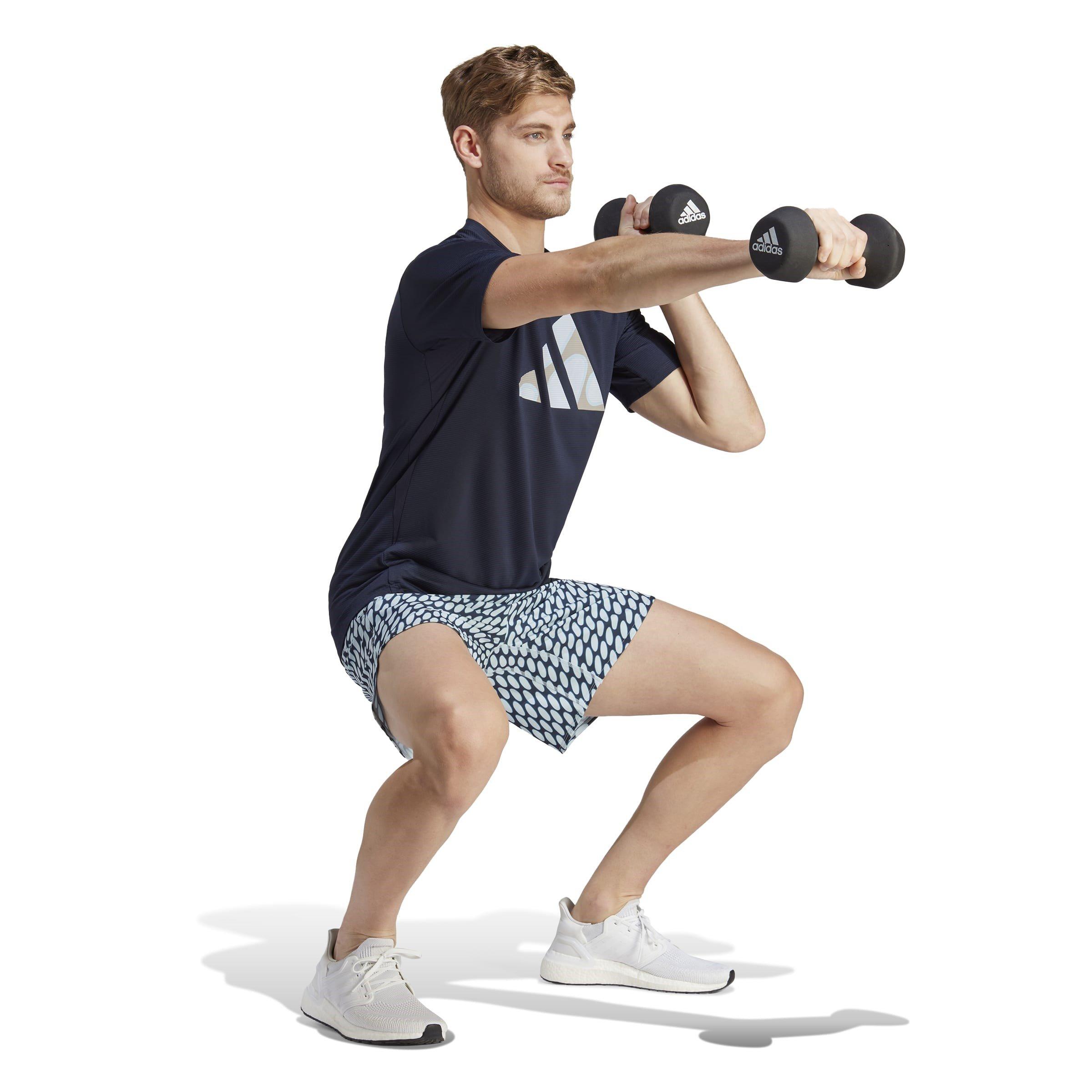 Iceblu/Legink - adidas - X Marimekko Performance Gym Shorts - 4