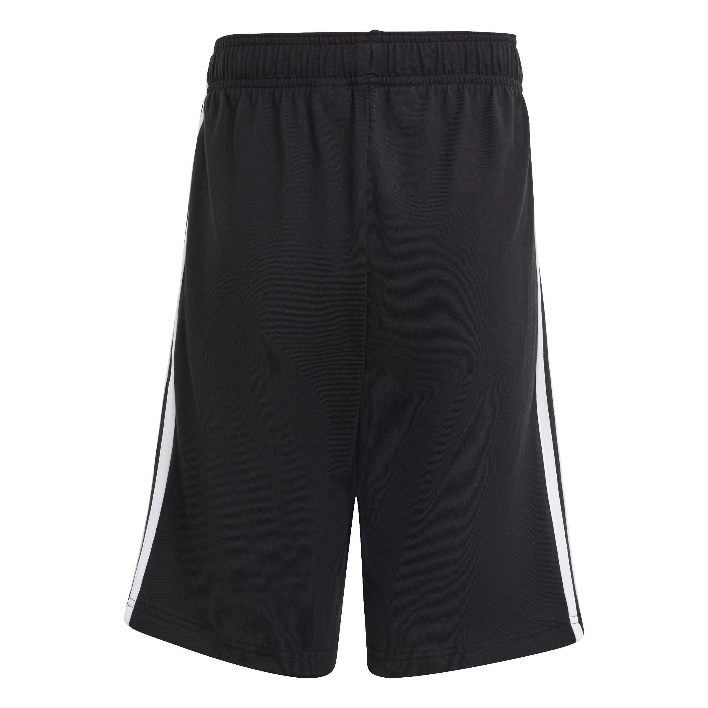 Black/White - adidas - Adidas Essentials 3-Stripes Knit Shorts Juniors - 2