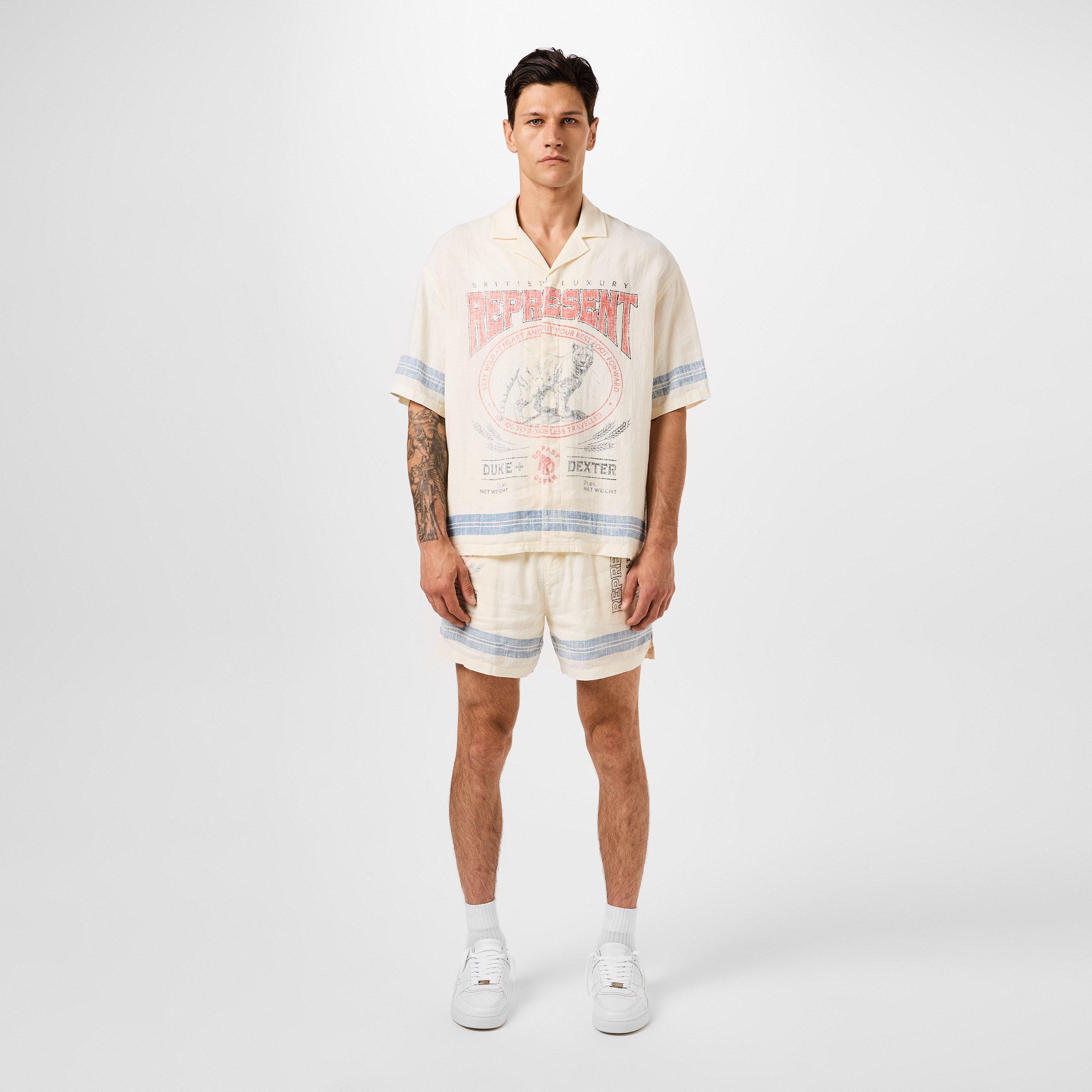 Ecru - Represent - Men's Rep D+D Lion Short, Distinctive Graphic Print - 4