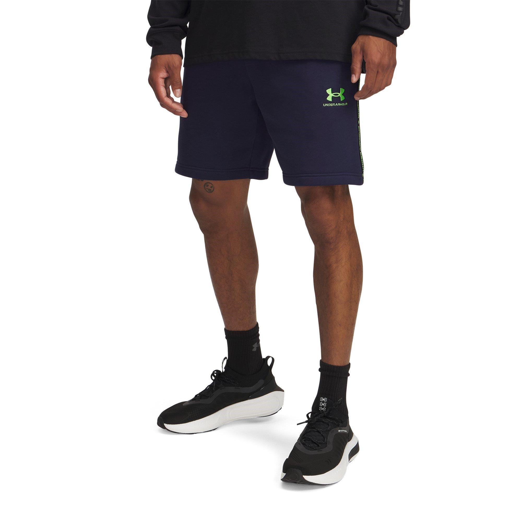 Under Armour Men's Fleece Jogger Shorts - Navy/Cybr Green - XL