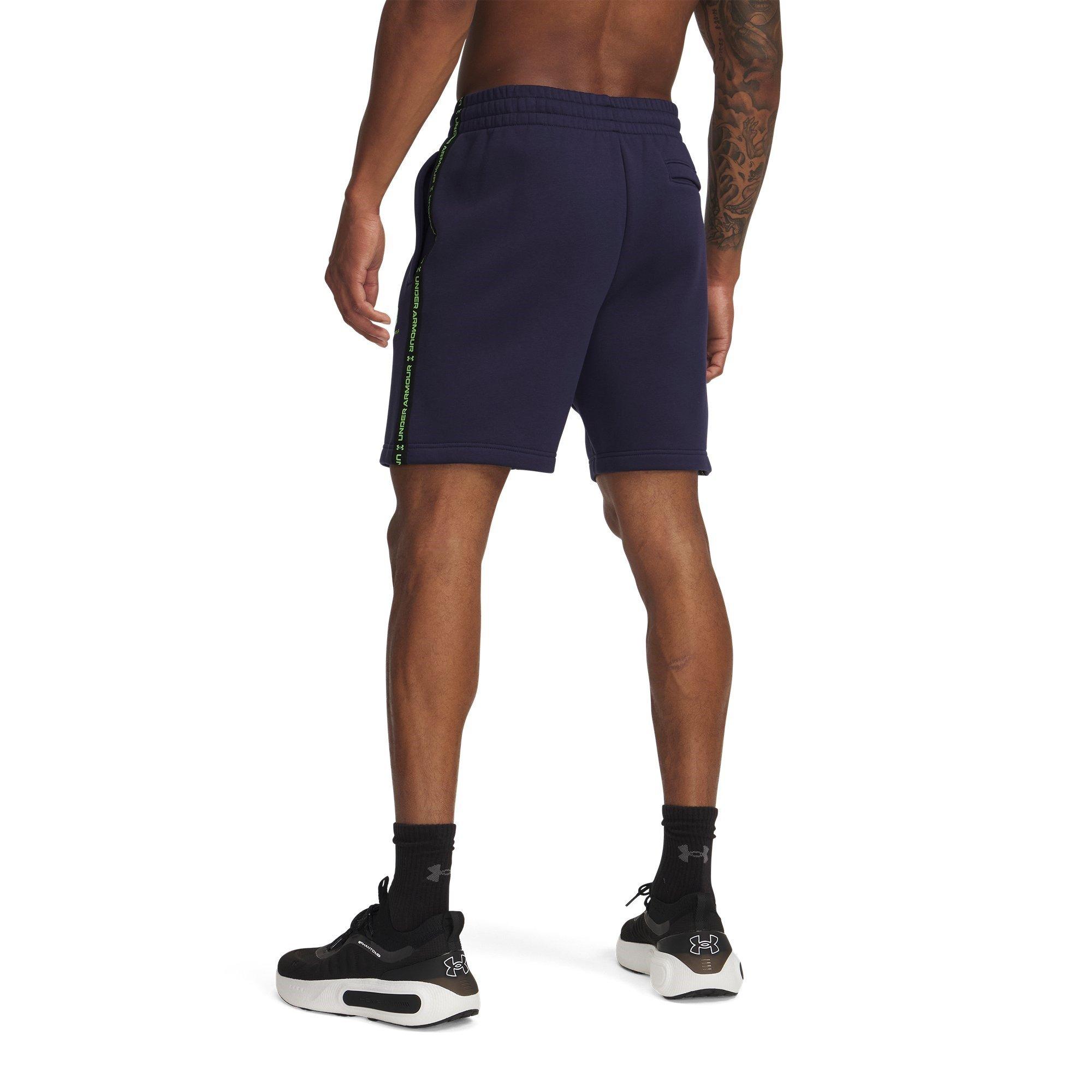 Marineblau/Cybergrün - Under Armour - Men's Fleece Jogger Shorts - 2