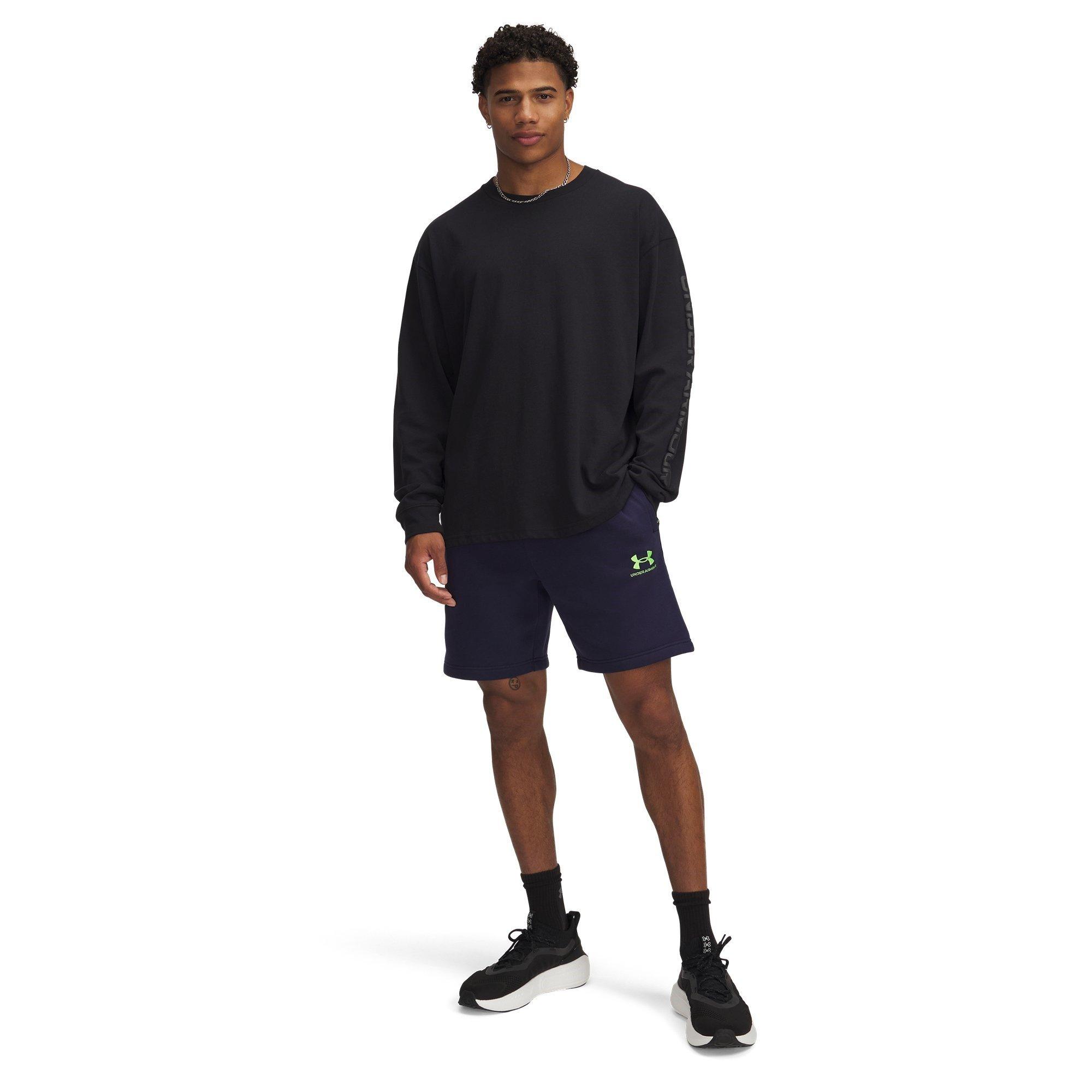 Marineblau/Cybergrün - Under Armour - Men's Fleece Jogger Shorts - 3