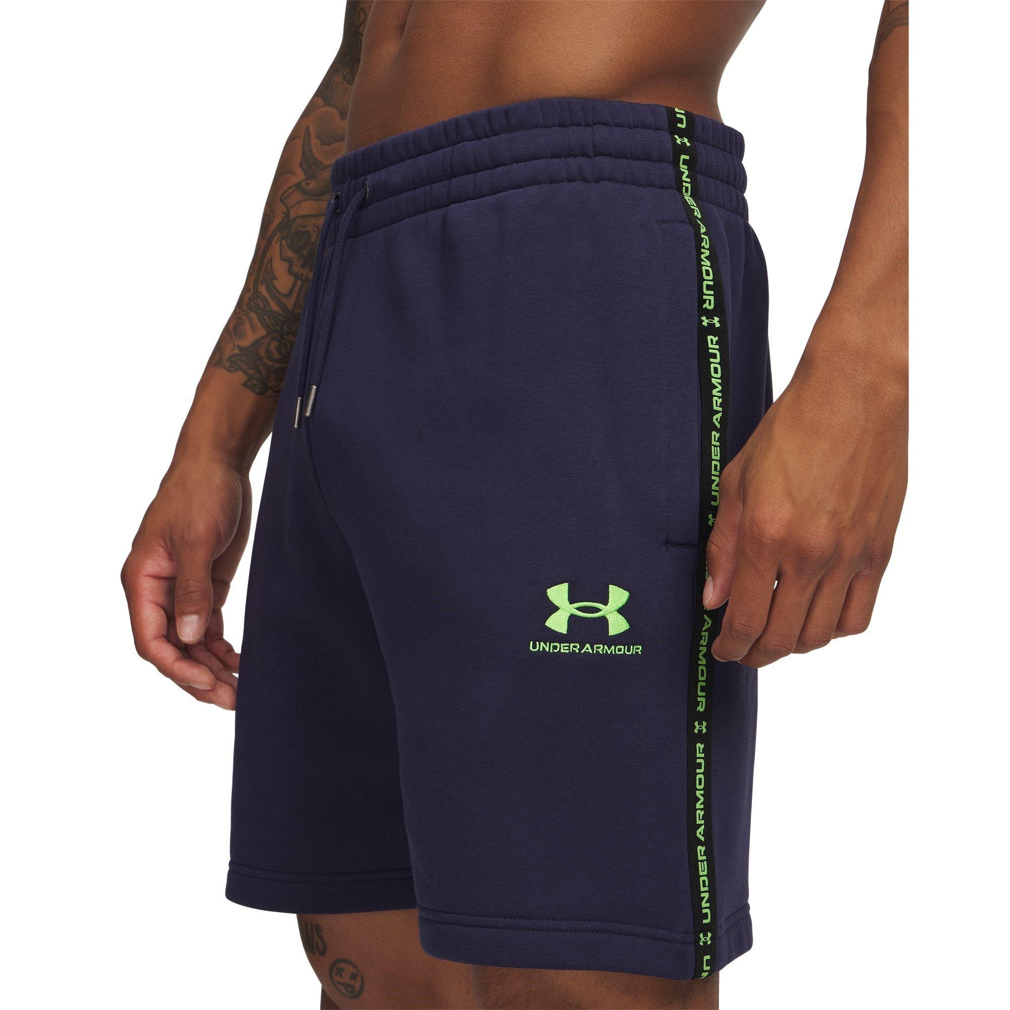 Marineblau/Cybergrün - Under Armour - Men's Fleece Jogger Shorts - 4