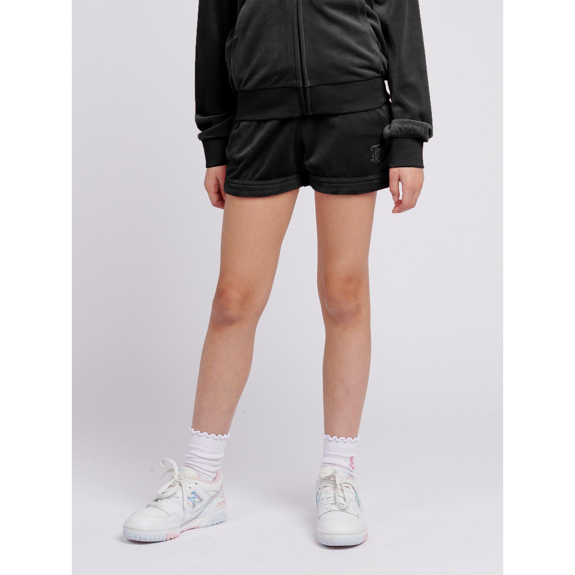Black 102 - Juicy Couture - Kids' Diamante Logo Fleece Jogger Shorts - 2