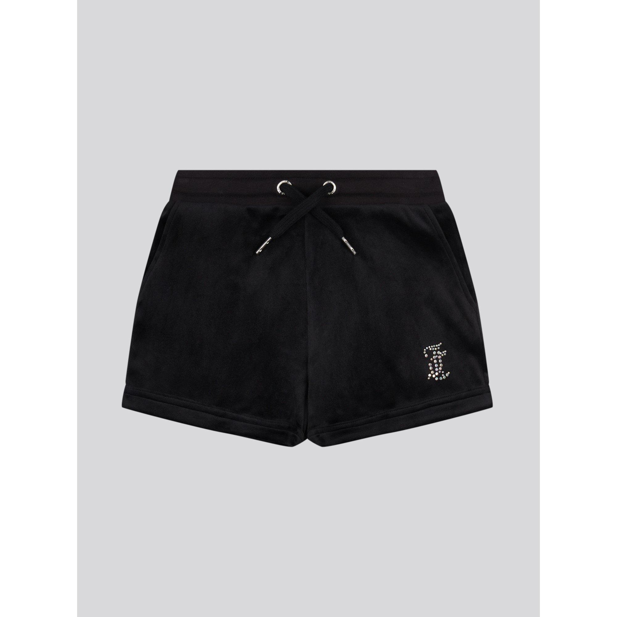 Black 102 - Juicy Couture - Kids' Diamante Logo Fleece Jogger Shorts - 6